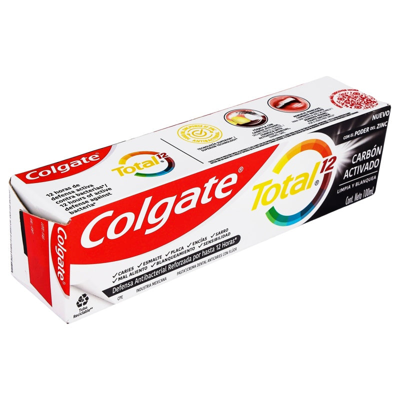 Pasta Dental Colgate Total 12 Carbon Activado 100 Ml perfil 2