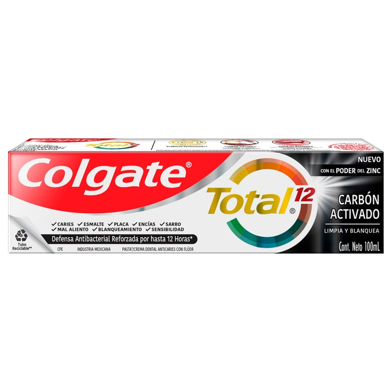 Pasta Dental Colgate Total 12 Carbon Activado 100 Ml perfil 4
