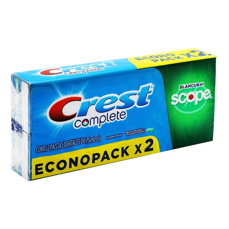 Pasta Dental Crest Complet Bla+Scope 2X75 Ml 7500435113892 perfil 4
