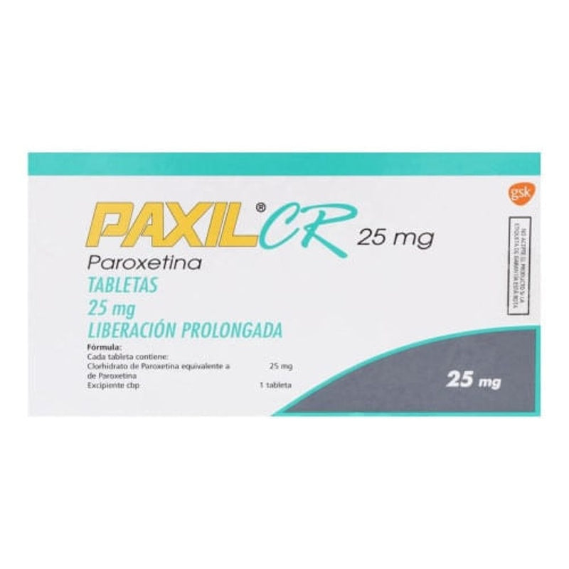 Paxil Cr 25 Mg Con 30 Tabletas Liberación Prolongada