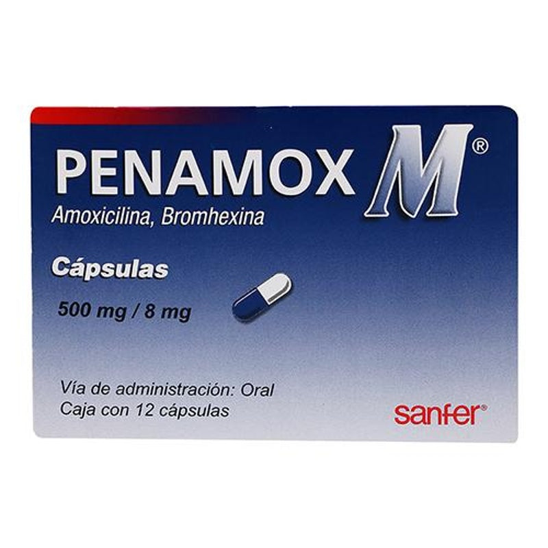 Penamox M 500 / 8 Mg Con 12 Capsulas