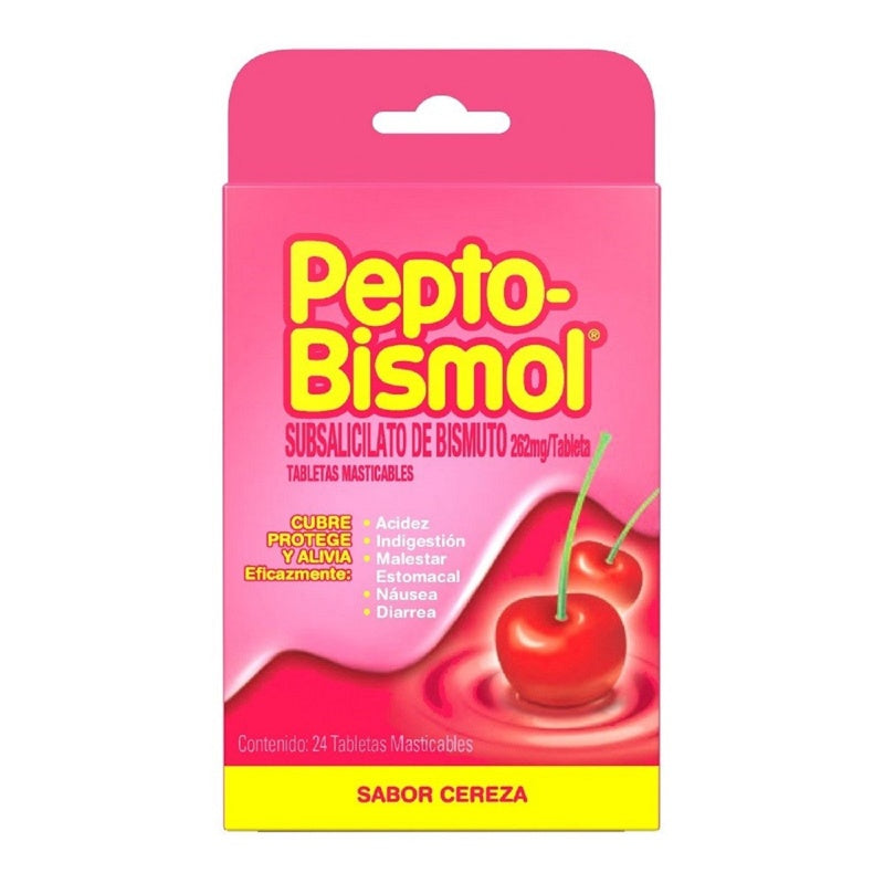 Pepto Bismol Cereza 24 Tabletas Mast