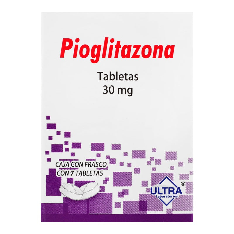 Pioglitazona 30 Mg Con 7 Tabletas Ultra 7502216798878