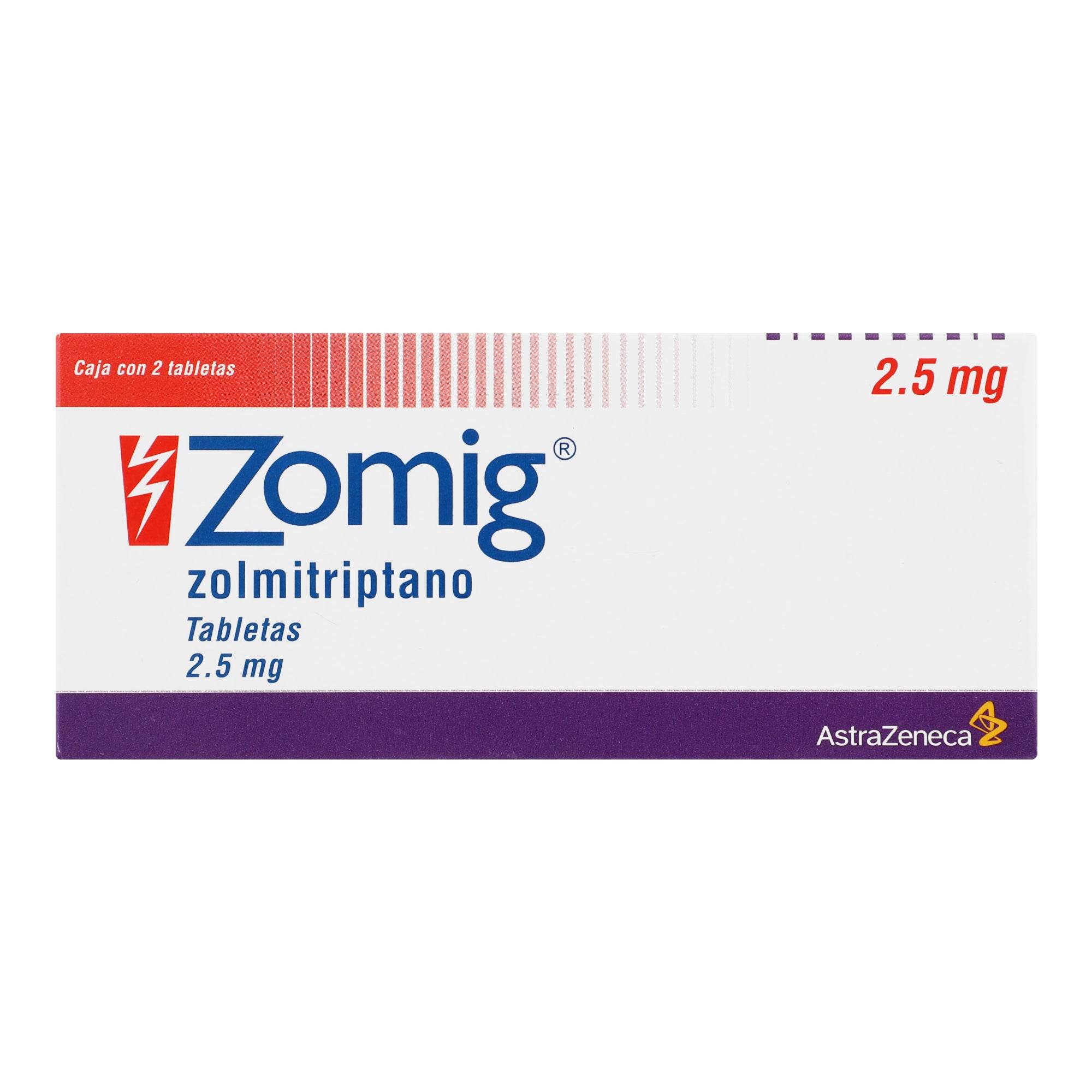 Zomig (Zomitriptilano) Tabletas 2.5Mg Con 2 7501324403520