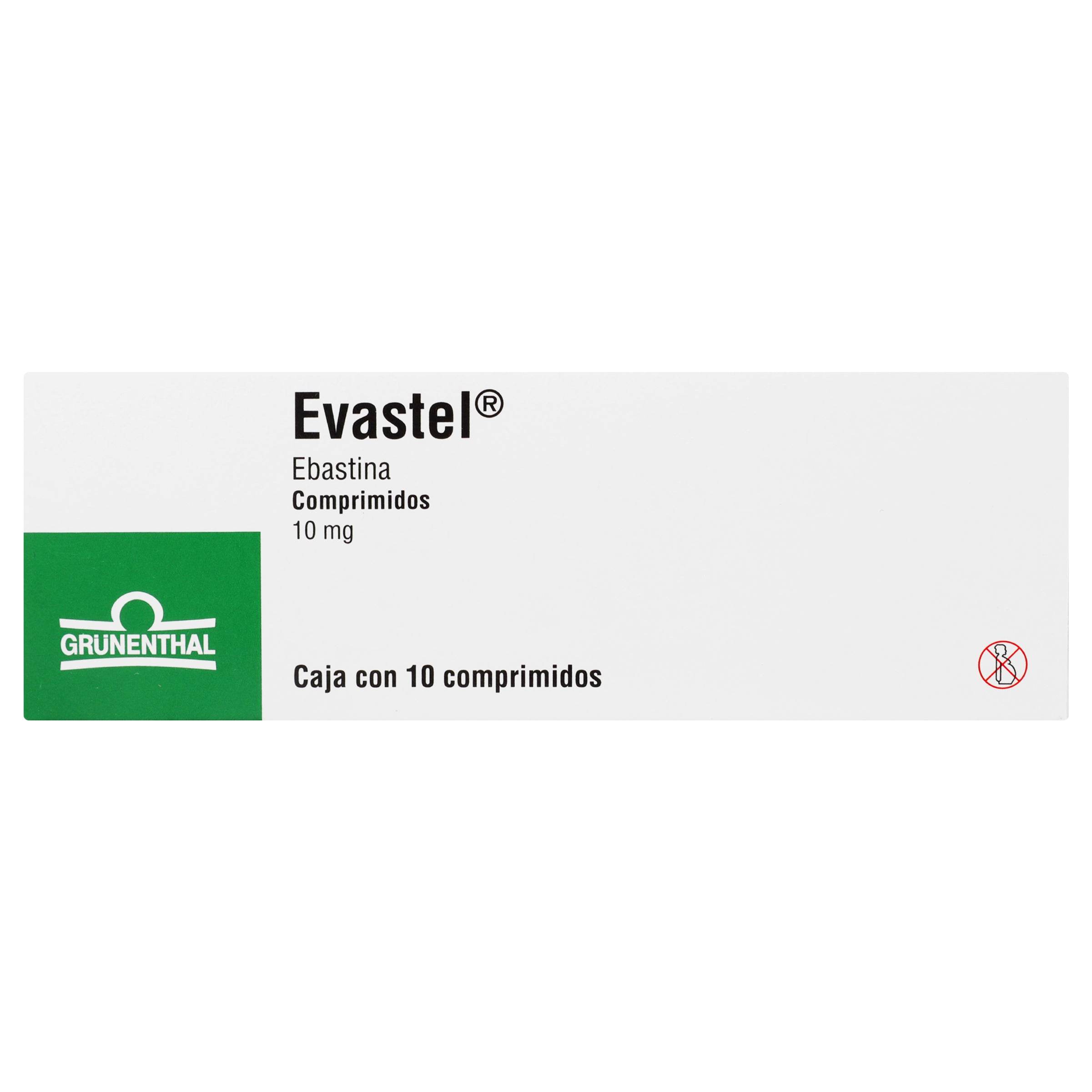 Evastel 10Mg Con 10 Comprimidos (Ebastina) 7501289500012