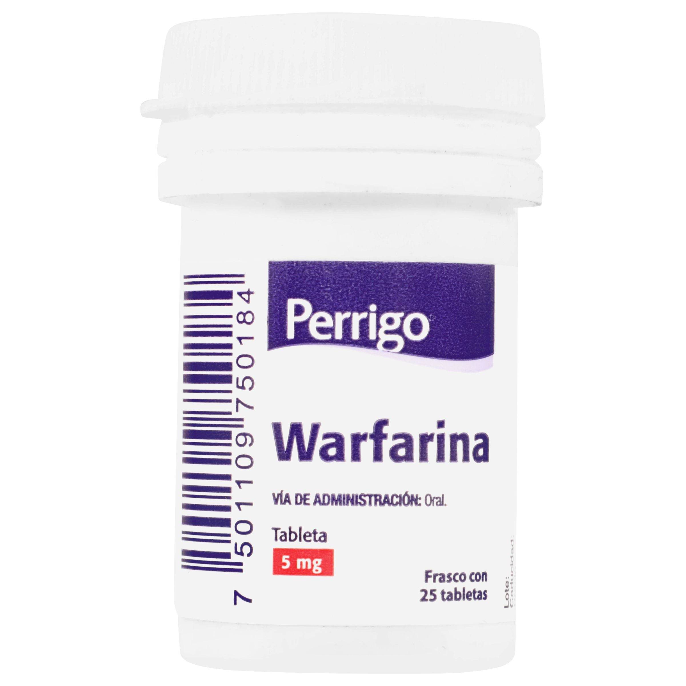Warfarina 5Mg Con 25 Perrigo Tabletas 7501109750184