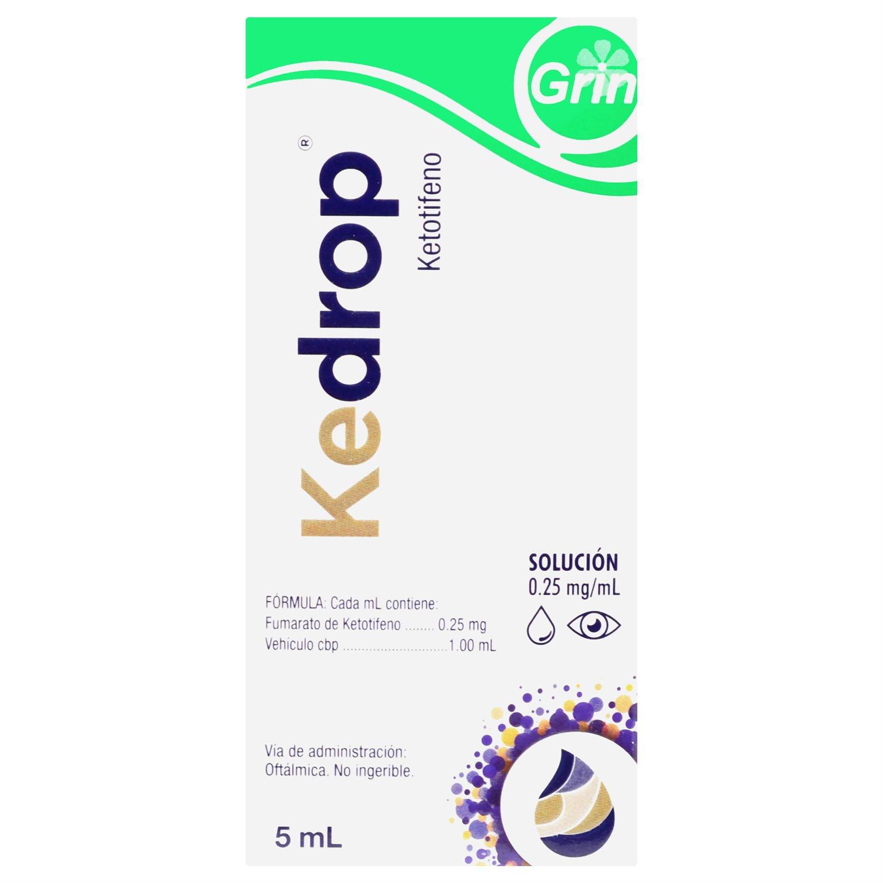 Kedrop (Ketotifeno) Solución Oft 0.025Mg 5Ml 8400004611