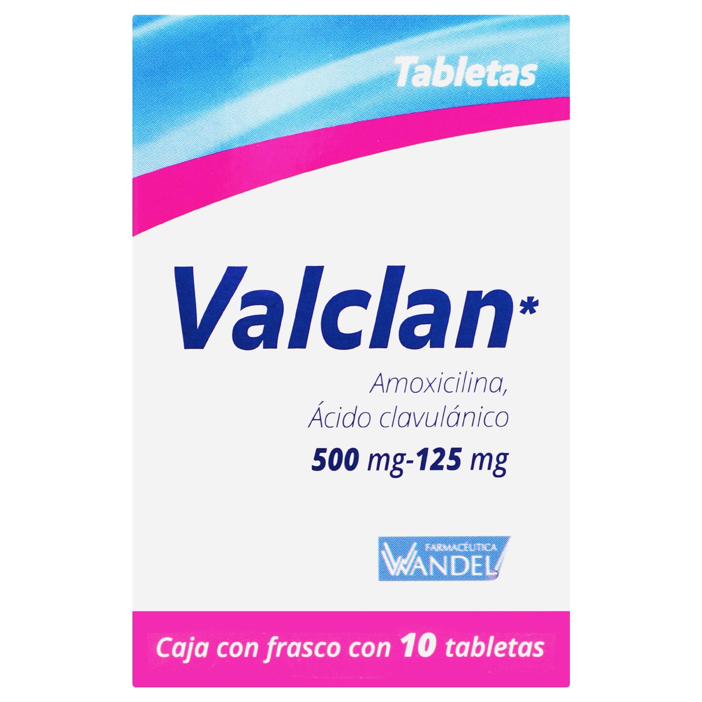 Valclan 500Mg/125Mg Con 10 Tabletas (Amoxicilina/Ac Clavulanico) 7503001007199