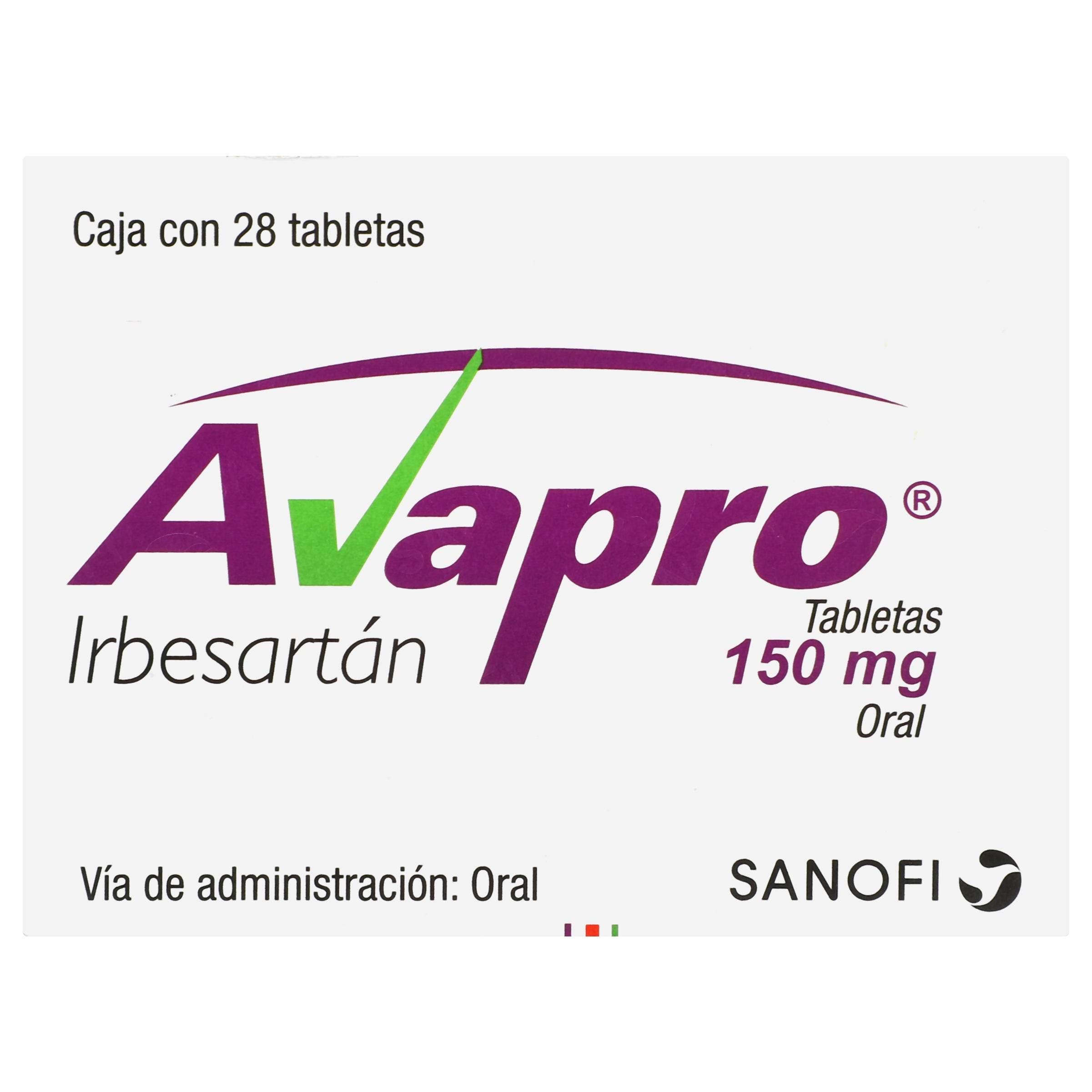 Avapro 150Mg Con 28 Tabletas (Irbesartan) 7501361692987