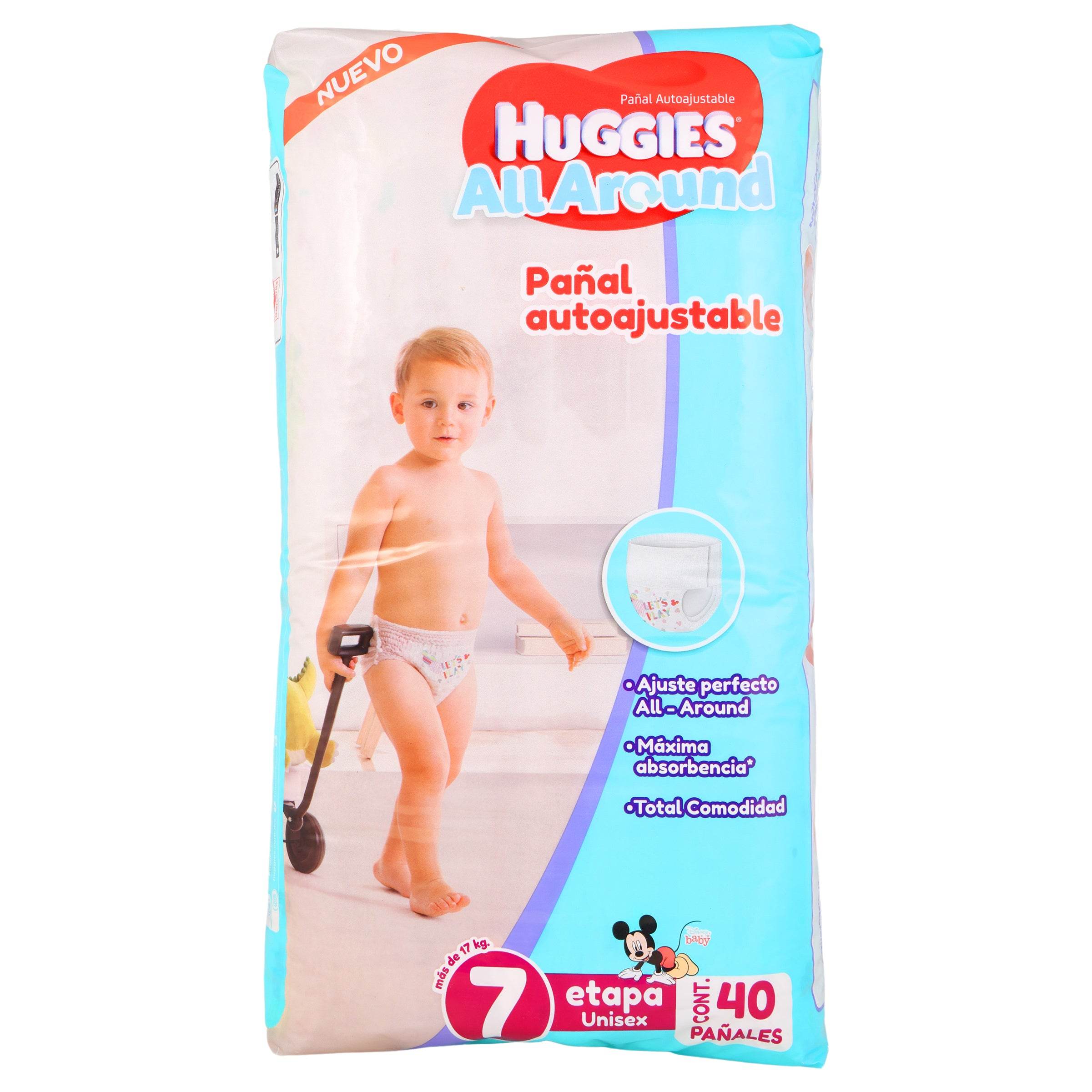 Pañal Huggies All-Around Etapa 7 Con 40 7506425625307
