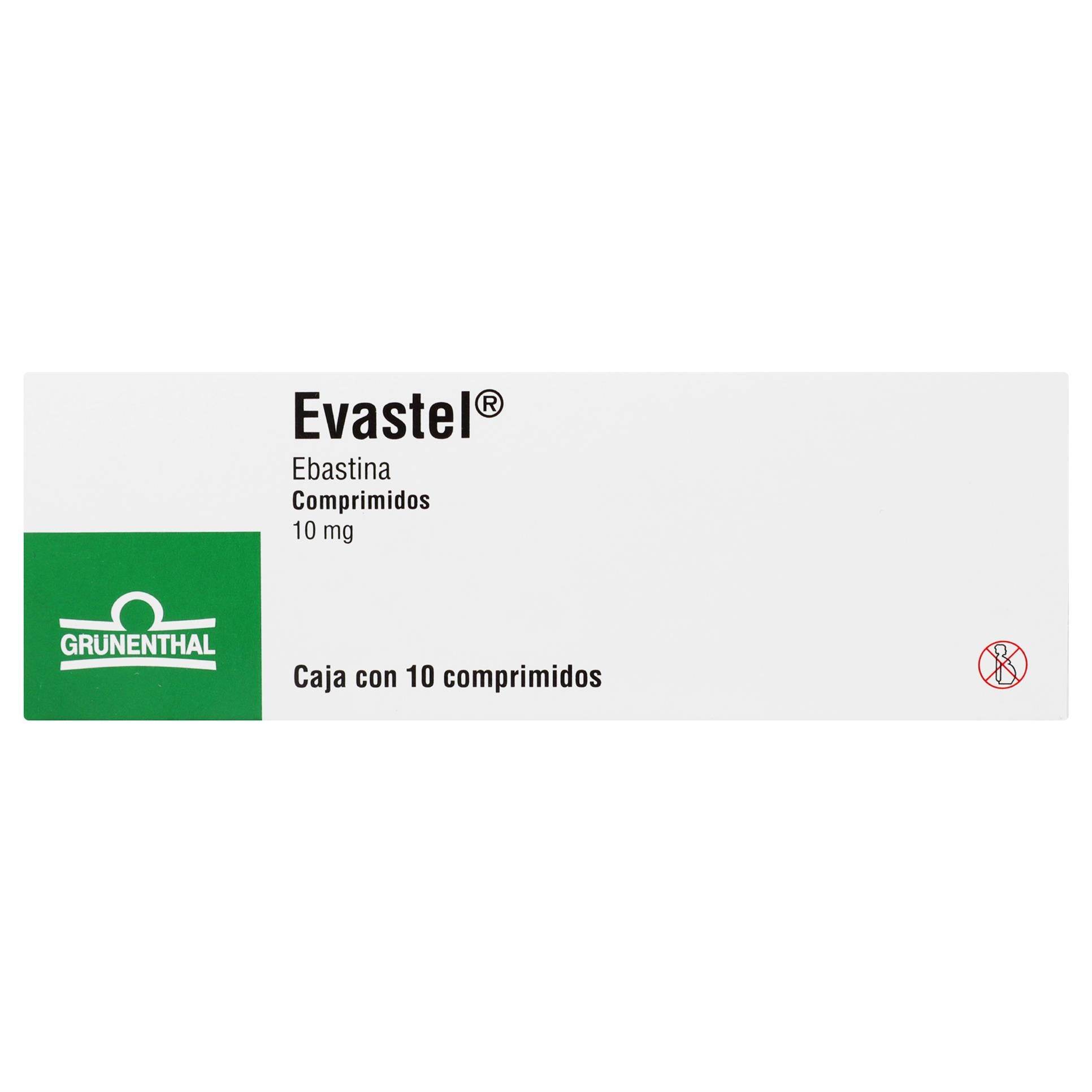 Evastel 10Mg Con 10 Comprimidos (Ebastina) 7501289500012
