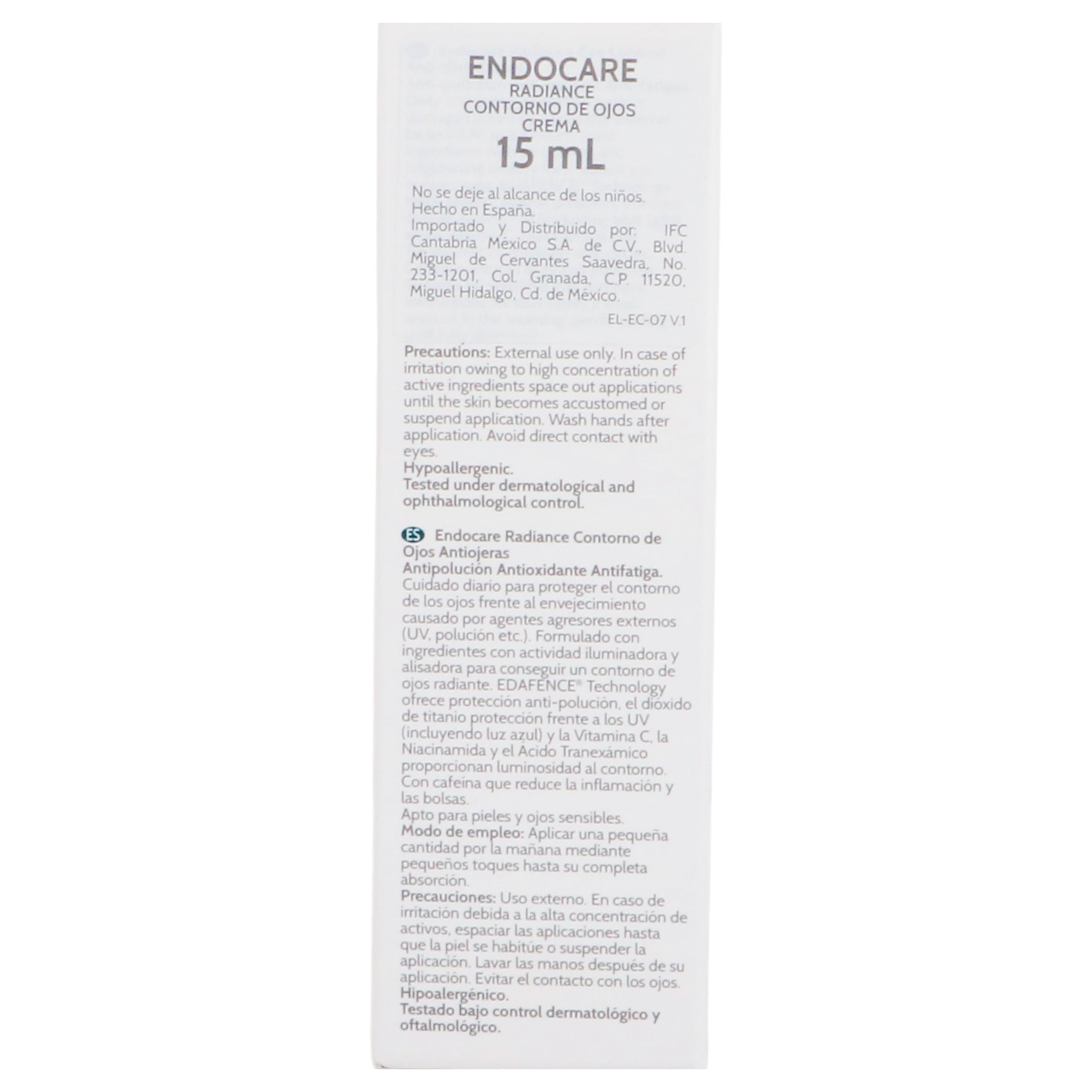 Crema Endocare Radiante Contorno Ojos 15 Ml 8470001997302