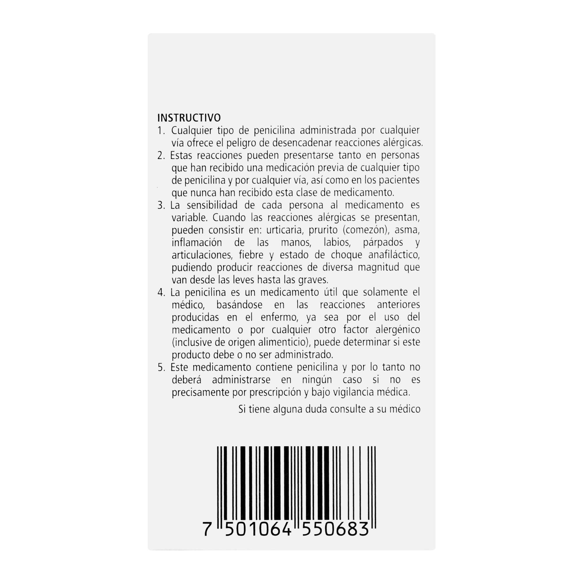 Augmentin Pediatrico Suspensión 125Mg/31.25Mg/5Ml 60Ml (Amoxicilina/Clavulanato) 7501064550683