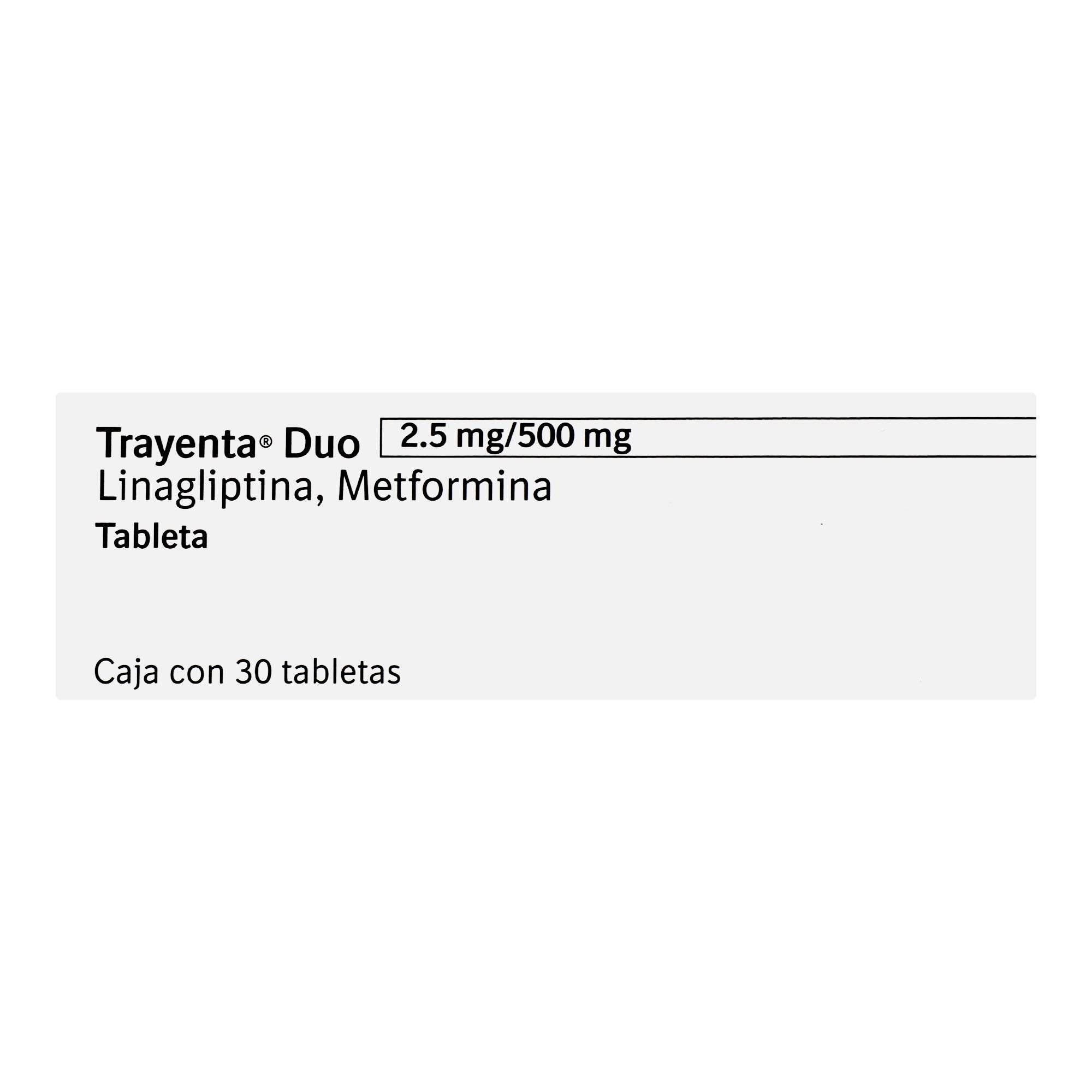 Trayenta Duo 2.5Mg/500Mg Con 30 Tabletas (Linagliptina/Metformina) 7501037935172