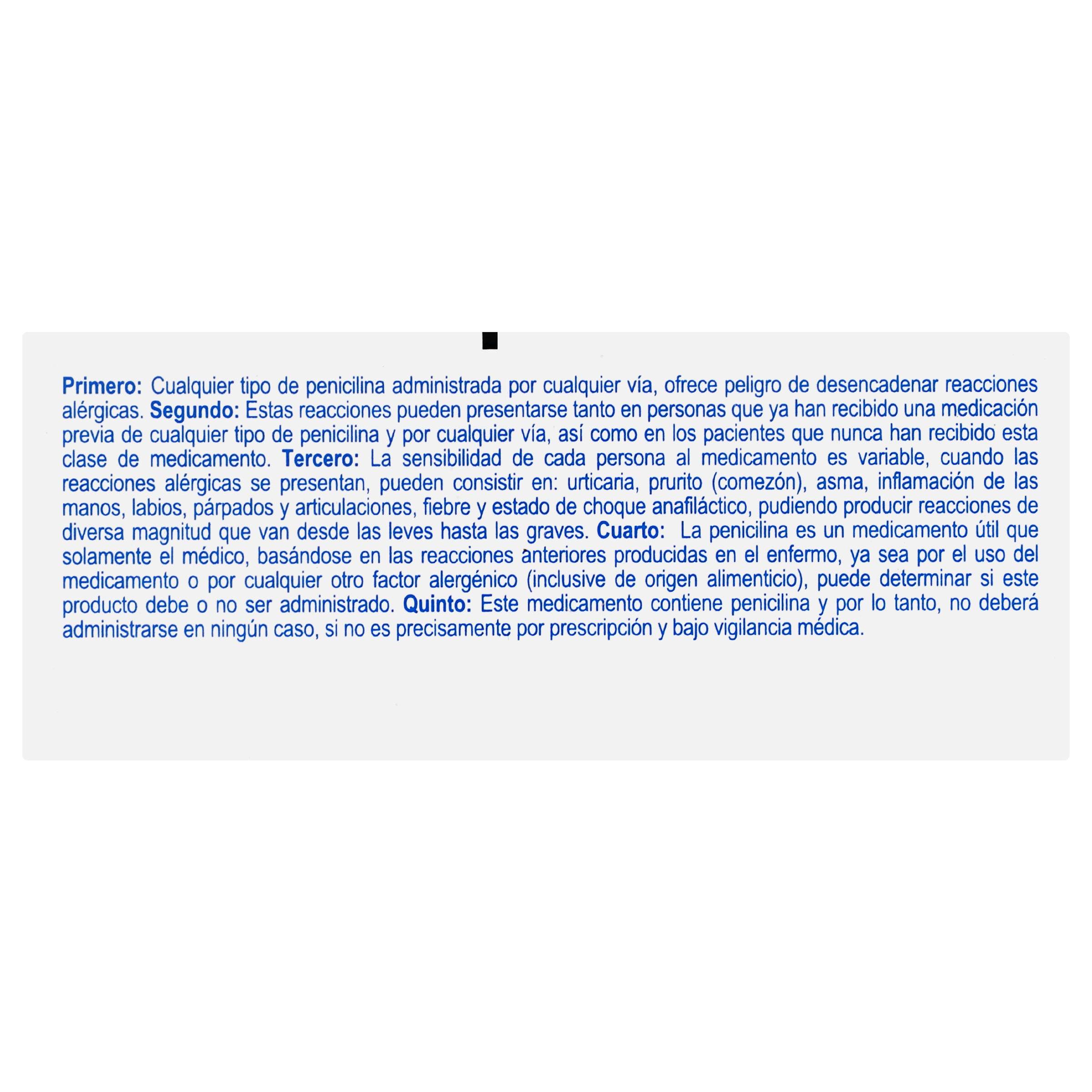 Penprocilina Frasco 400 000Unid Con 1 Ampulas (Bencilpenicilina Procaina/Bencilpenicilina) 7502009340154