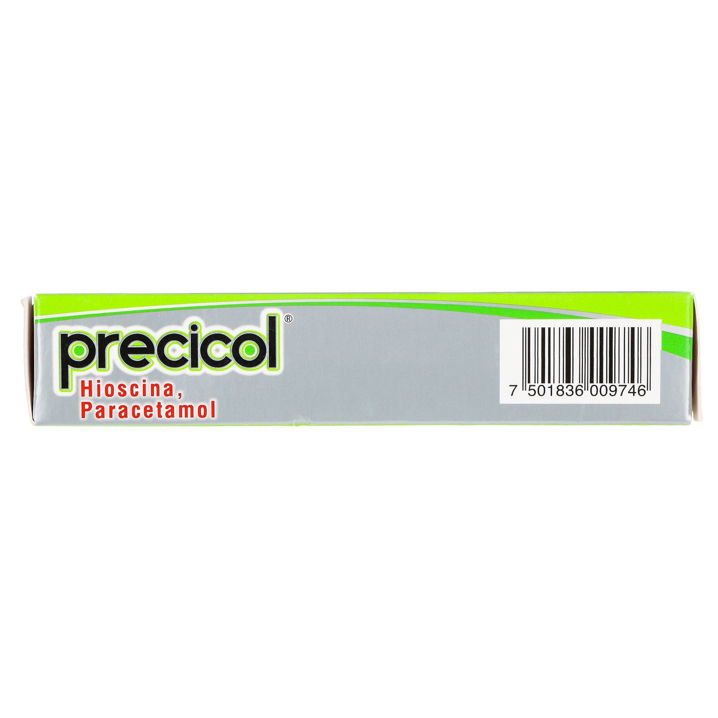 Precicol 10Mg/500Mg Con 20 Tabletas (Hioscina/Paracetamol) 7501836009746