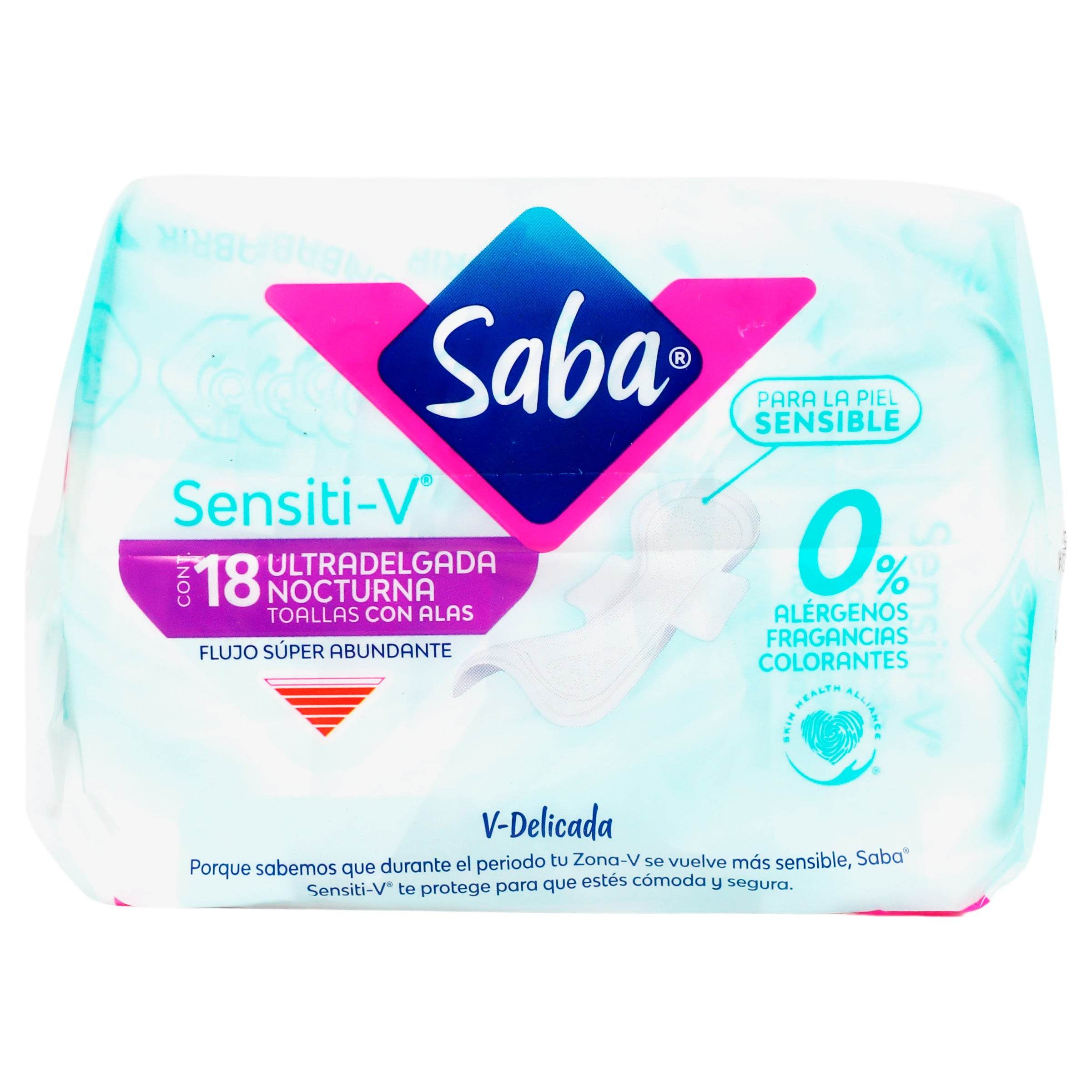 Toallas Saba Sensiti-V Nocturnas Con 18 7501019040290