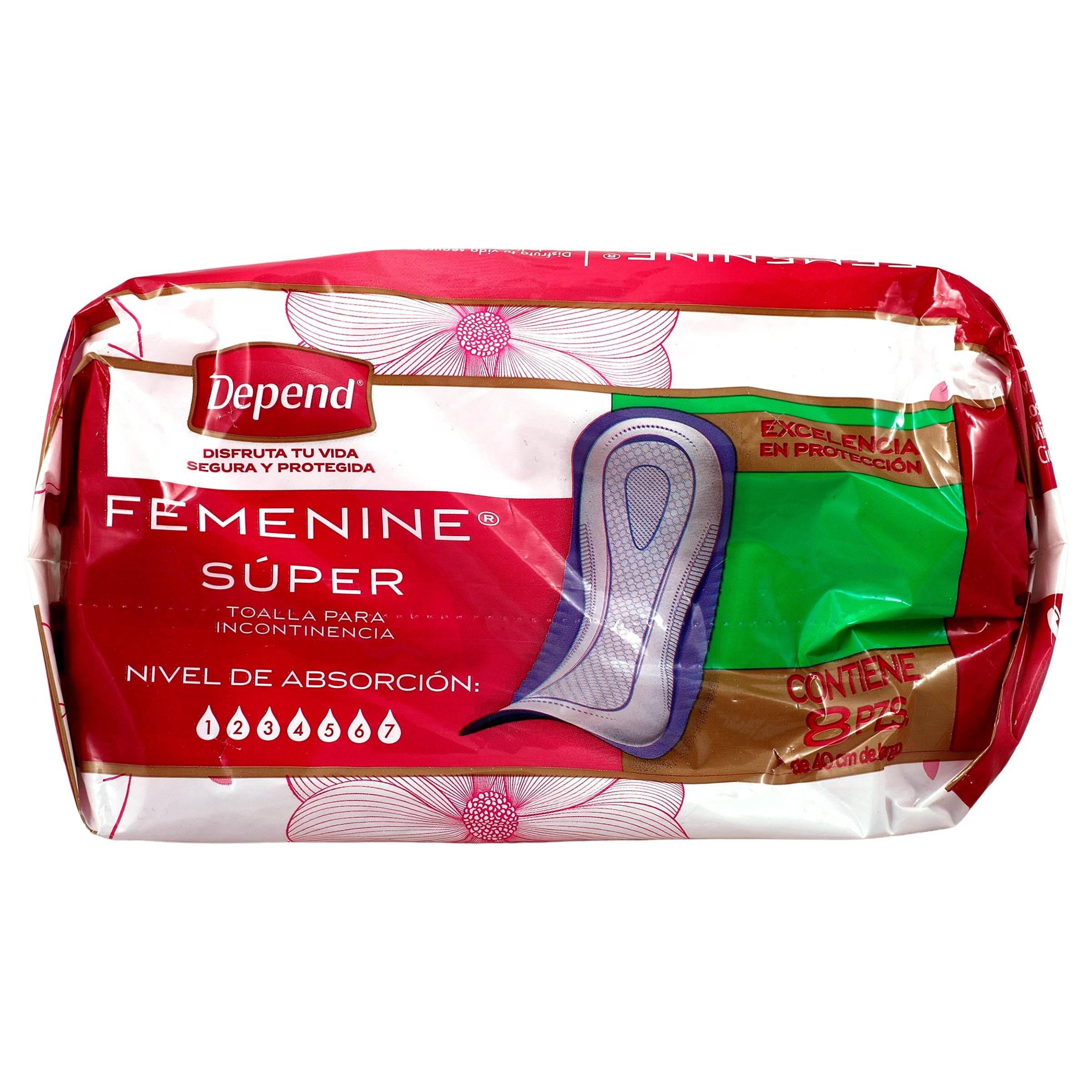 Toallas Depend Femenine Super Con 8 7501943474734