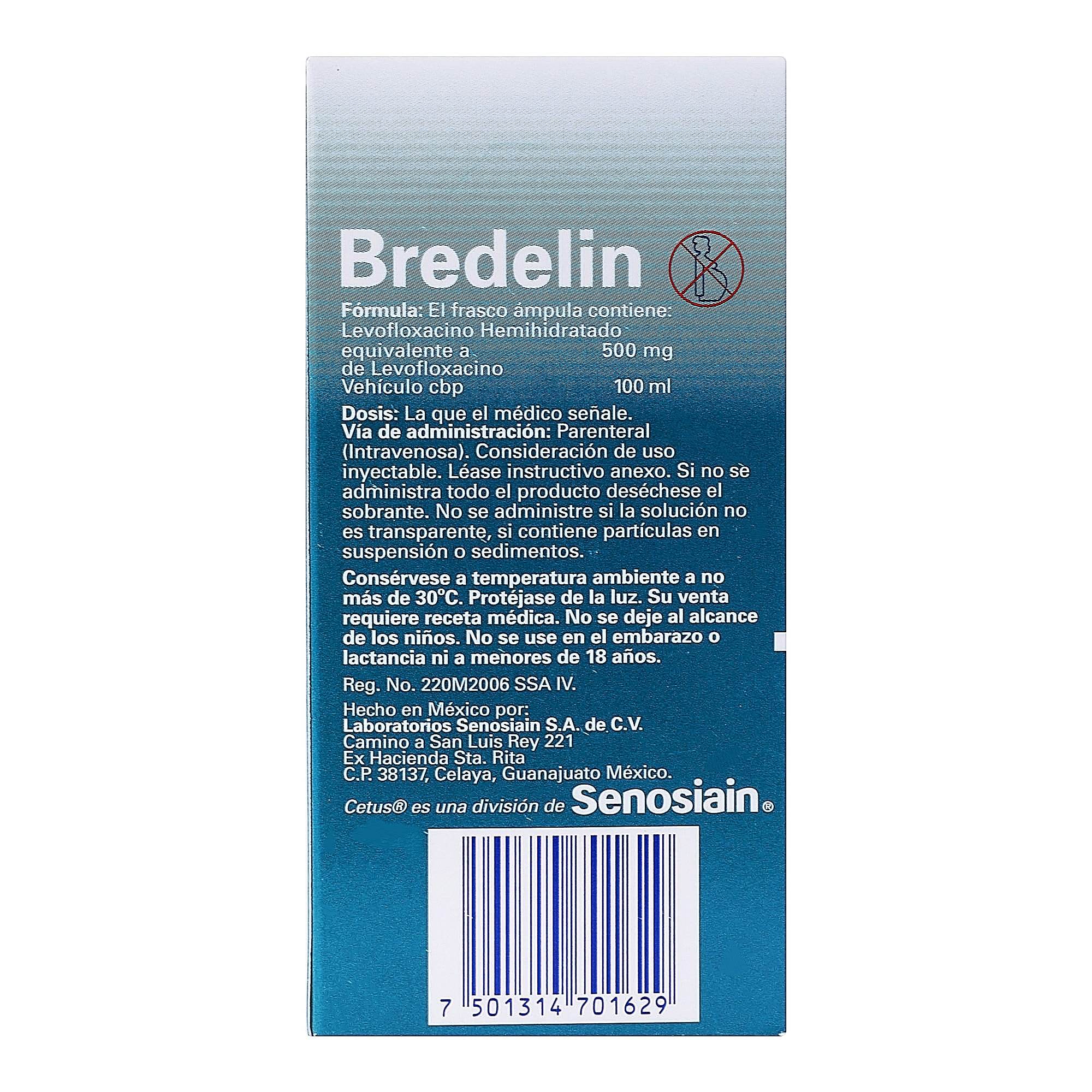 Bredelin Frasco 500Mg/100Ml Con 1 Ampulas (Levofloxacino) 7501314701629