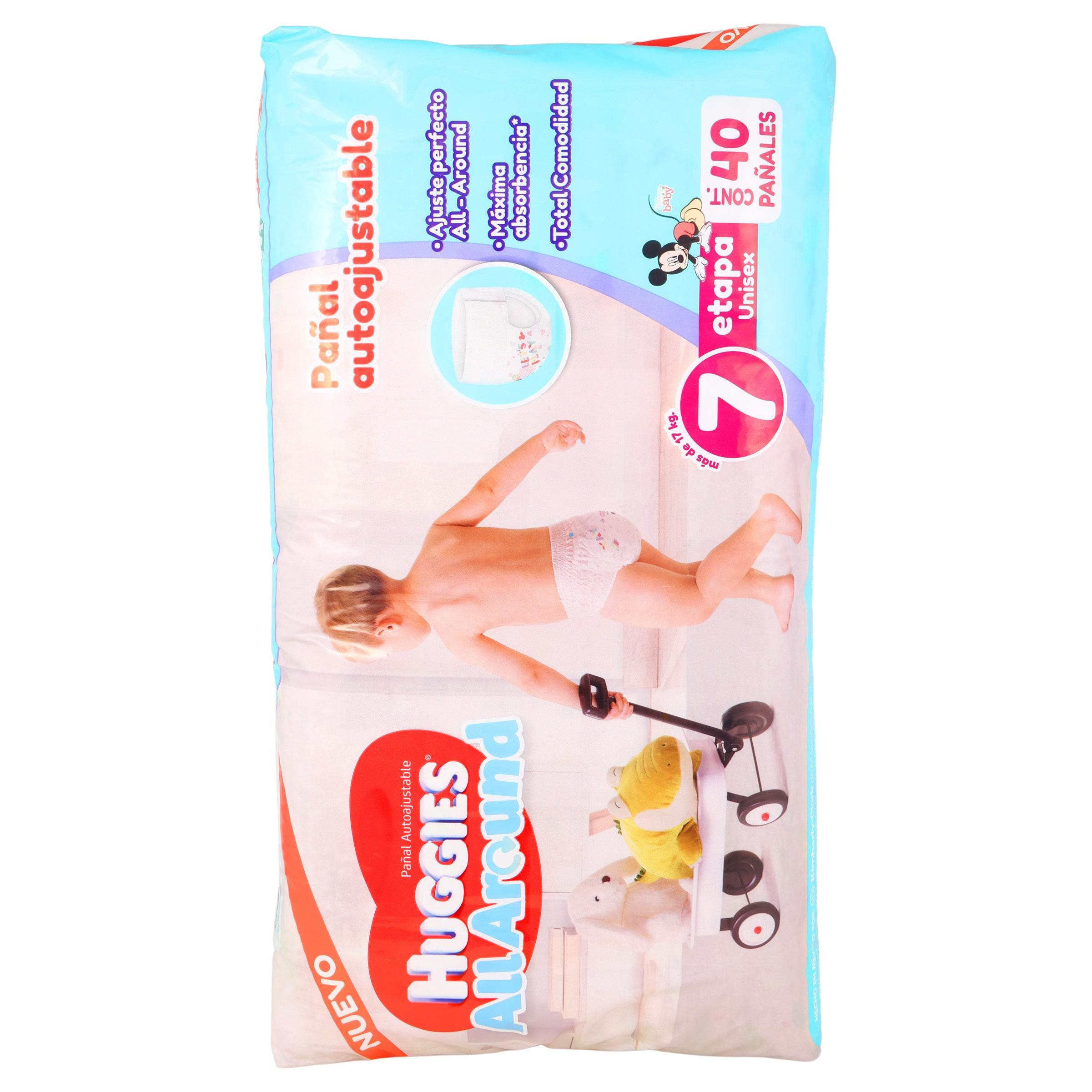 Pañal Huggies All-Around Etapa 7 Con 40 7506425625307