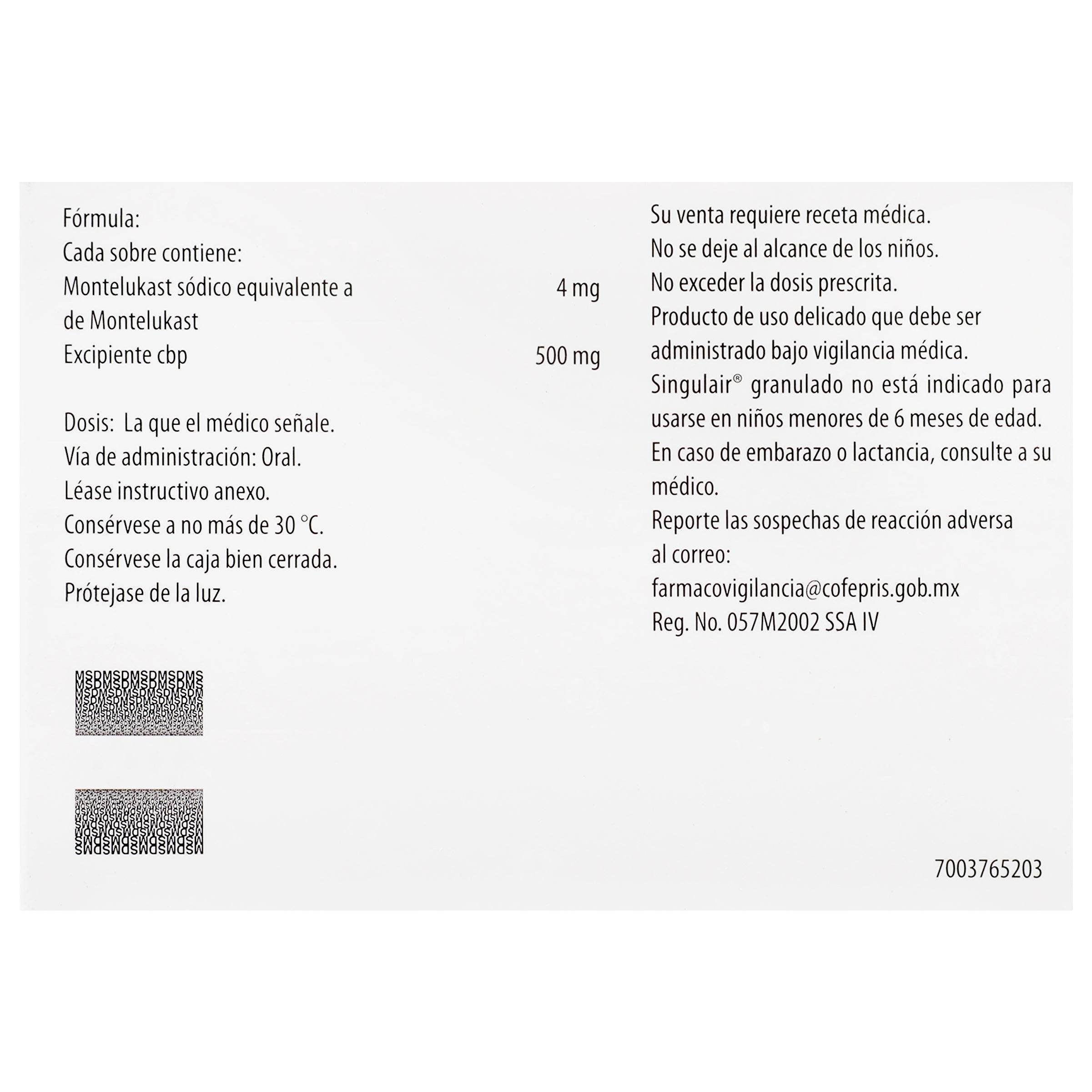 Singulair Sobre Gran 40Mg Con 10 (Montelukast) 7501326000338