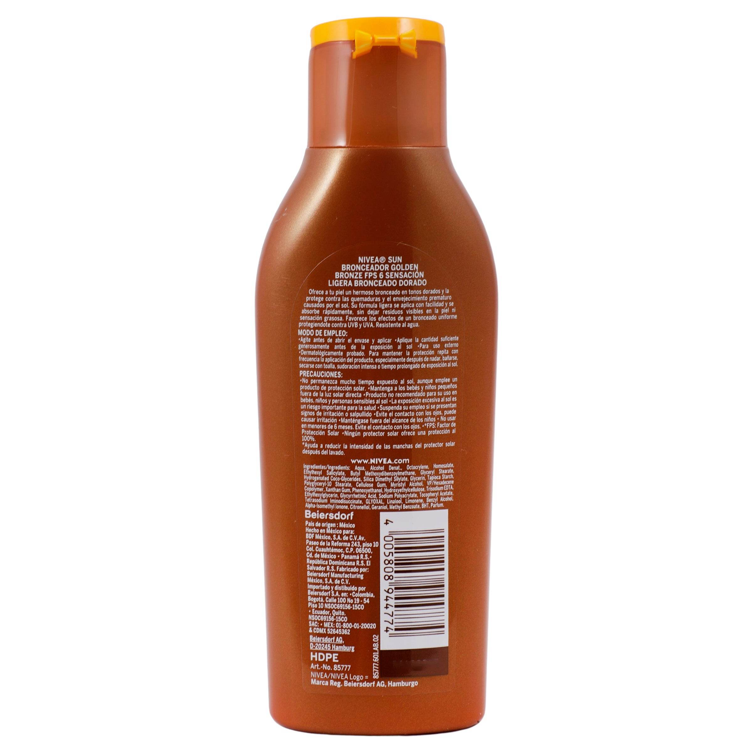 Bronceador Nivea Sun Golden Bronze Fps6 200Ml 4005808944774