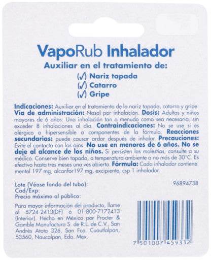 Vick Vaporub Innhalador 197Mg (Alcanfor/Mentol) 7501007459332
