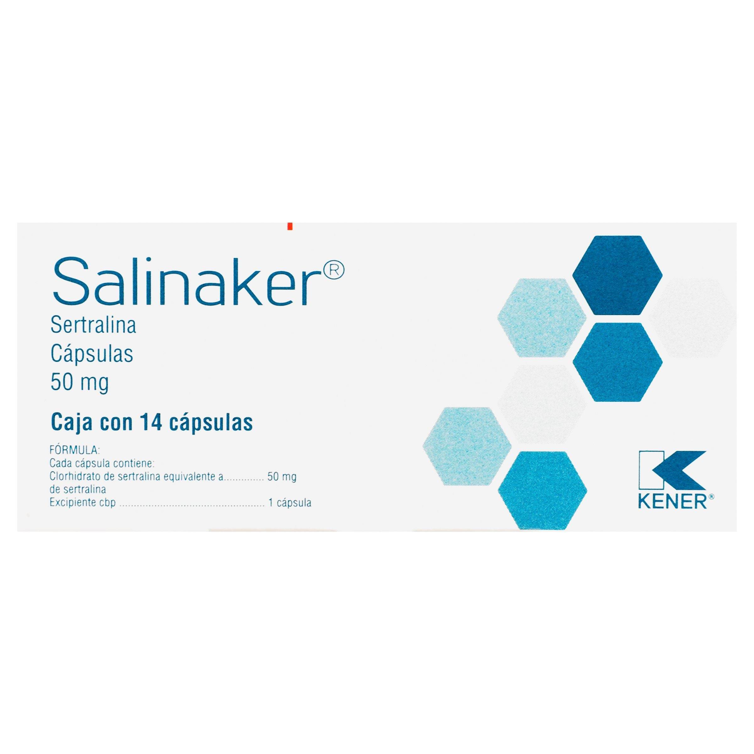 Salinaker 50Mg Con 14 Capsulas (Sertralina) 7501493865839