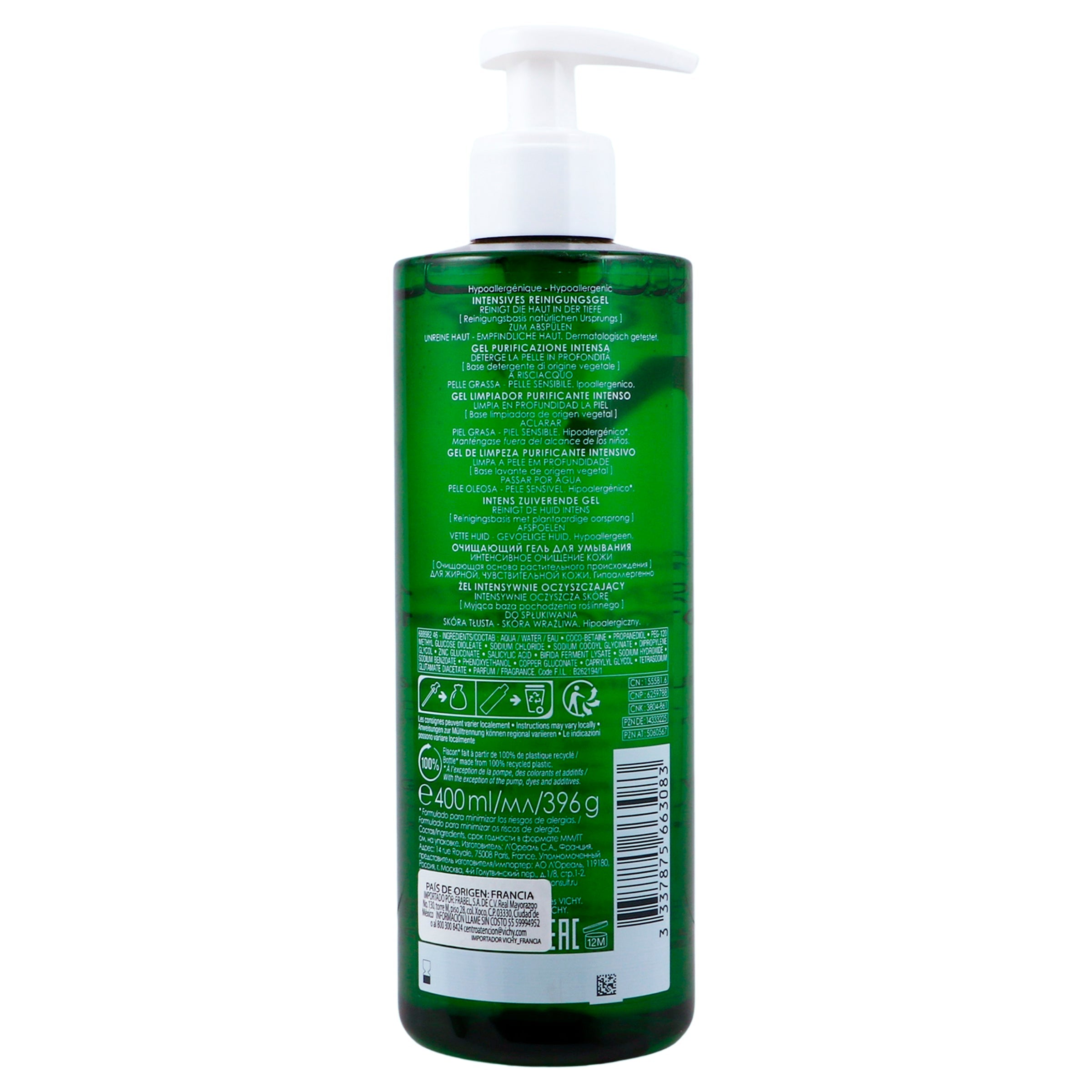 Gel Facial Nomaderm Vichy 400 Ml 3337875663083