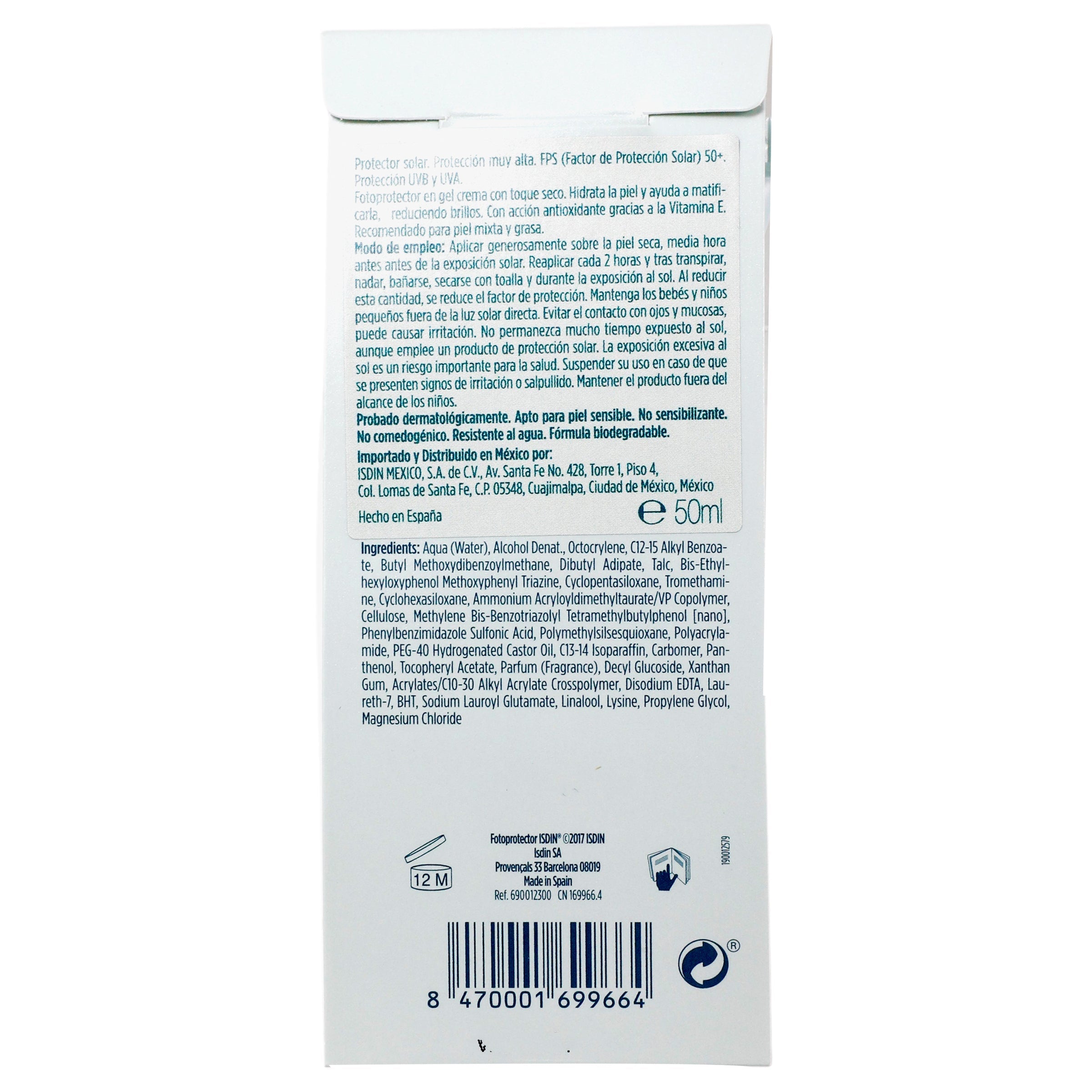 Isdin Fotoprotector Dry Touch Fps 50+ 50 Ml 8470001699664