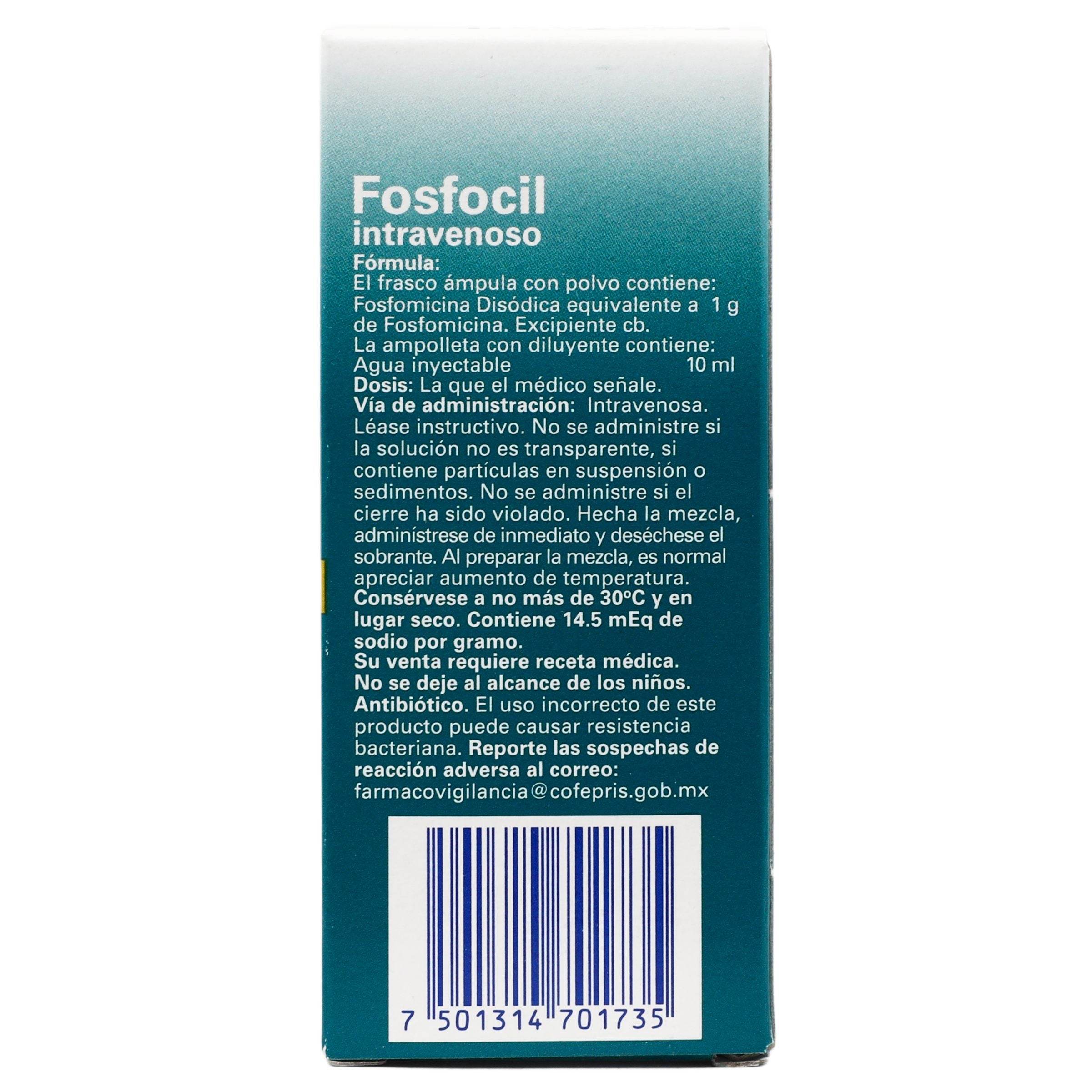 Fosfocil Iv 1G Con 1 Ampulas (Fosfomicina) 7501314701735