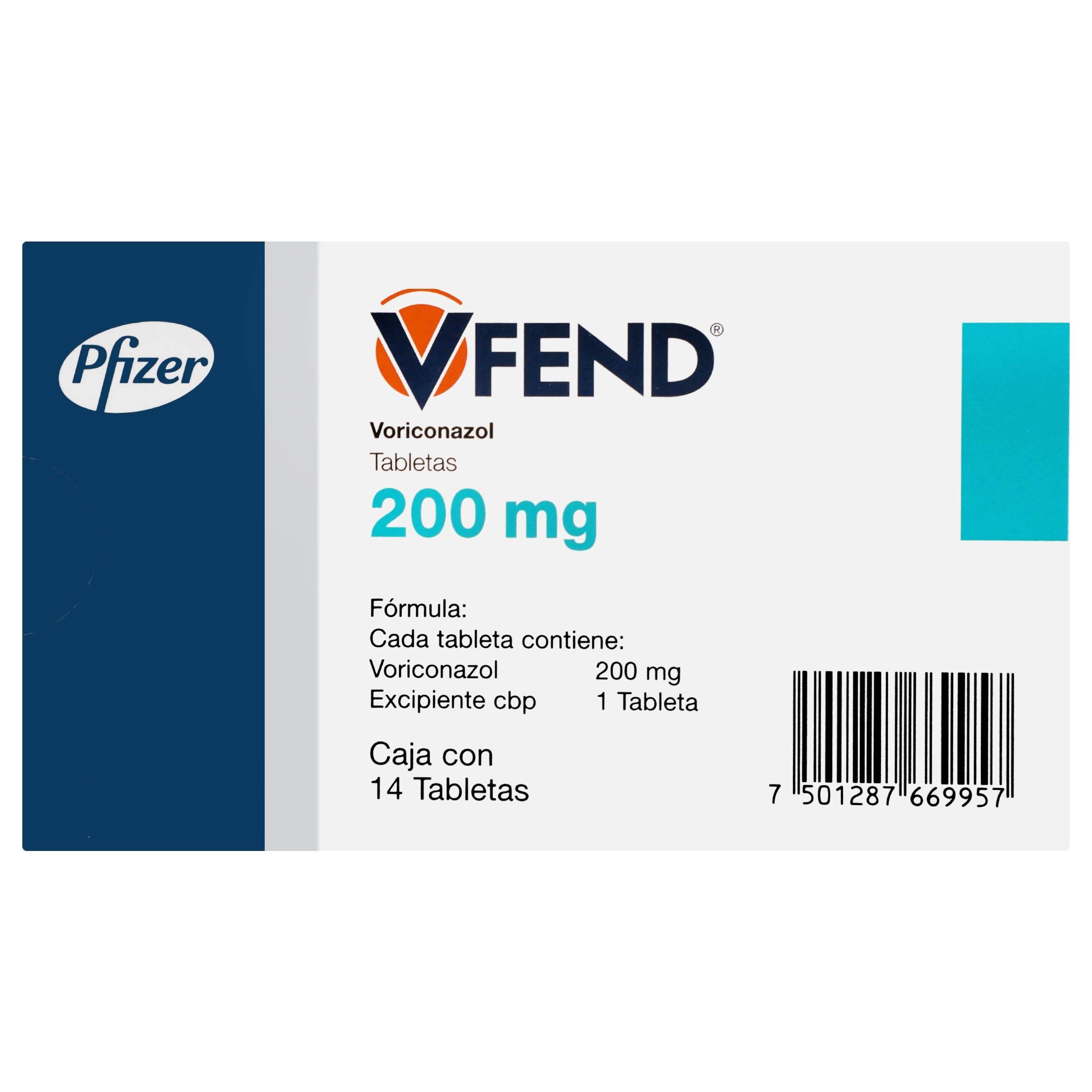 Vfend 200Mg Con 14 Tabletas (Voriconazol) 7501287669957