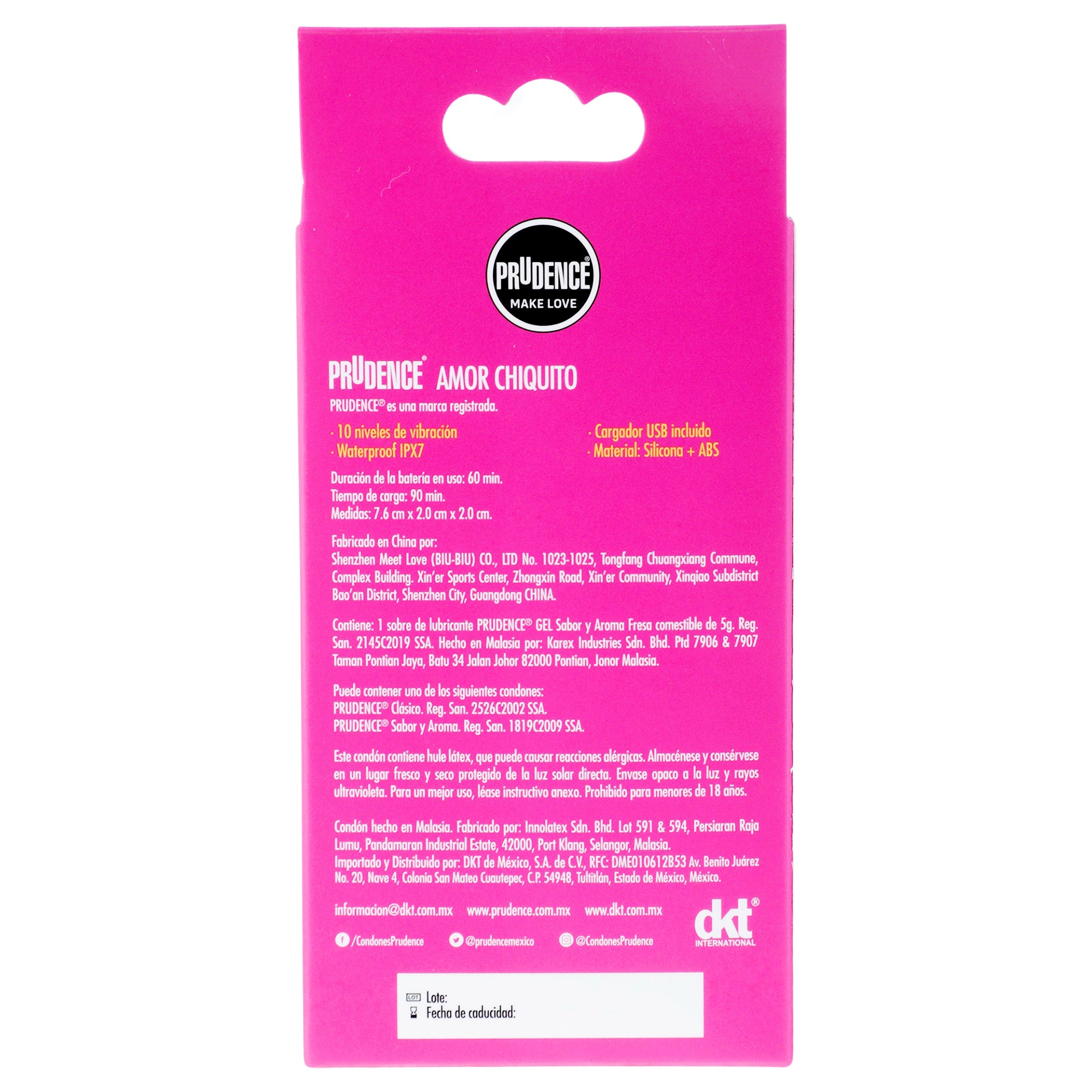 Vibrador Prudence +Lubricante +Preservativo 7502214980381