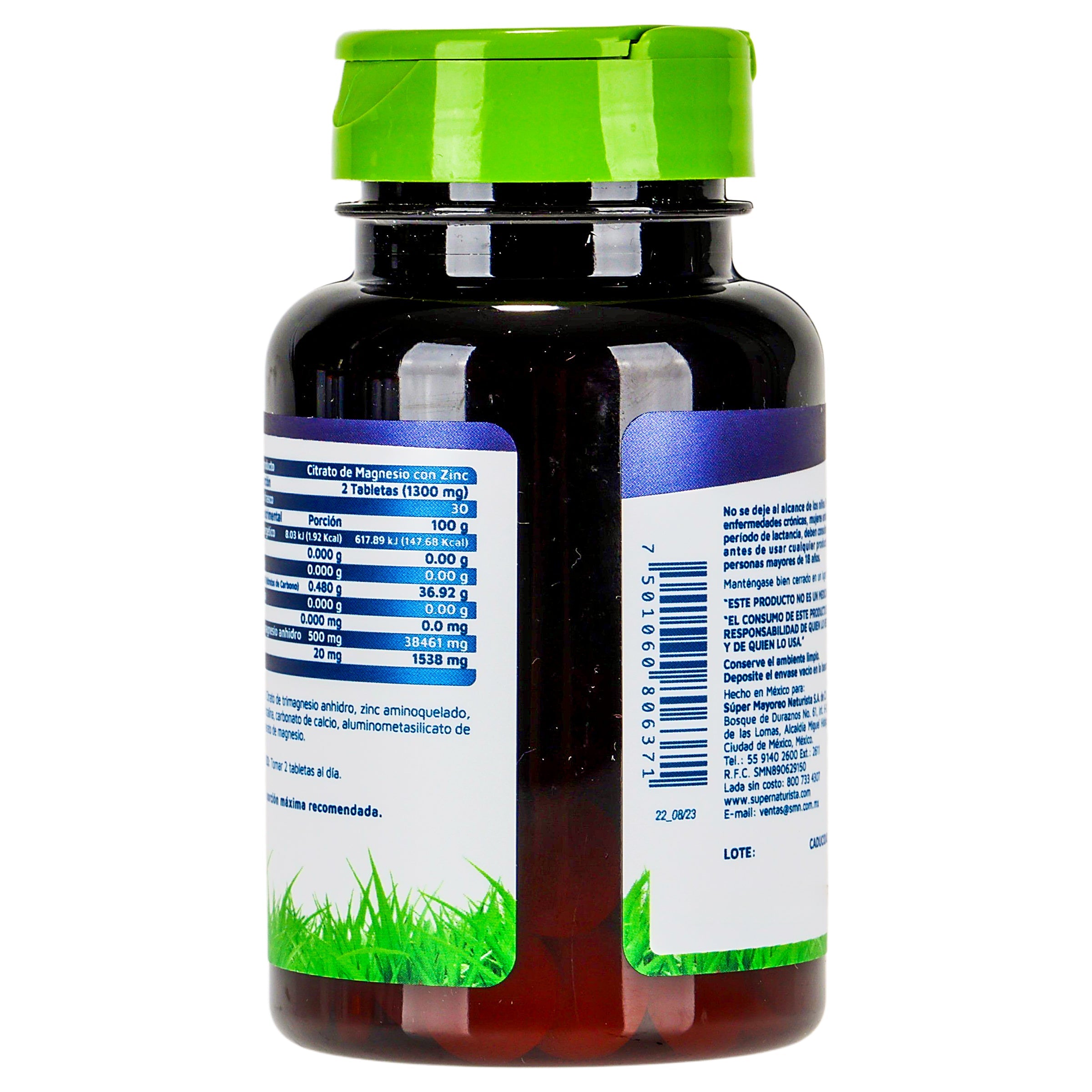 Citrato De Magnesio Con Zinc Con 60 Tabletas Suplemento Alimenticio 7501060806371