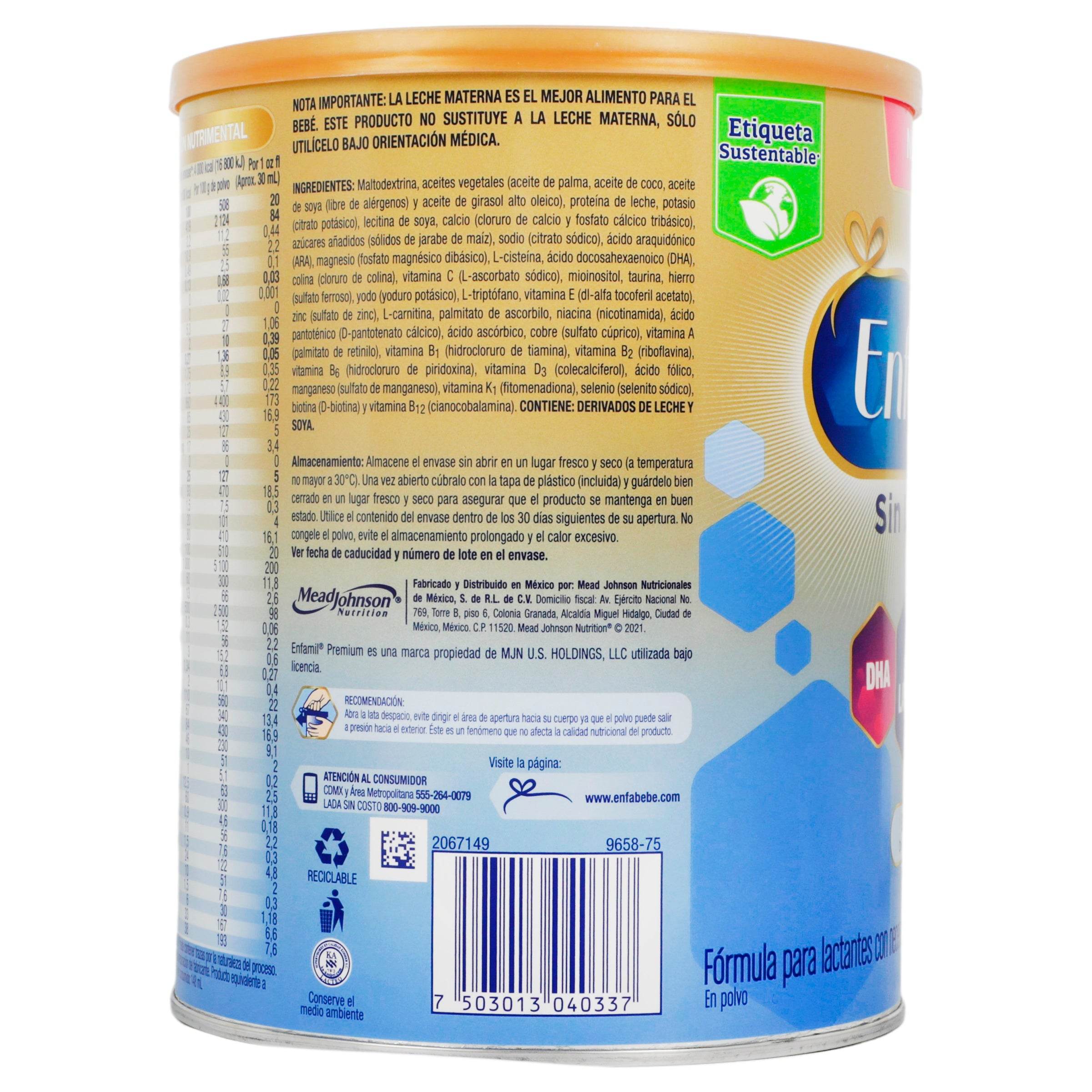 Enfamil Pro Select Sin Lactosa Etapa 1 Lata 900G 7503013040337