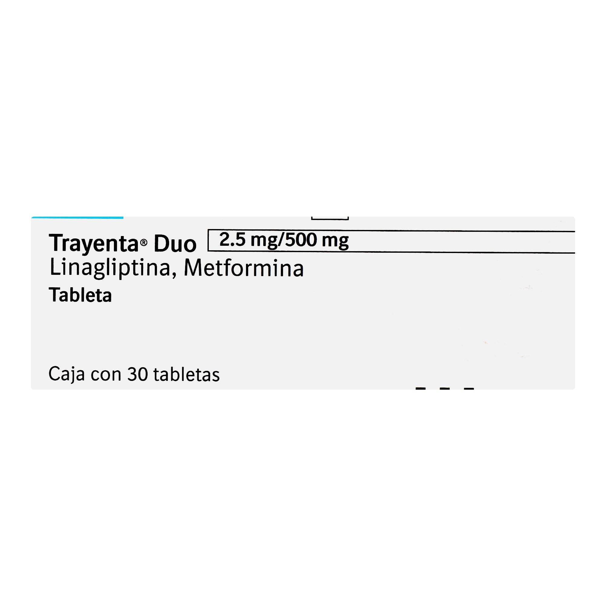 Trayenta Duo 2.5Mg/500Mg Con 30 Tabletas (Linagliptina/Metformina) 7501037935172
