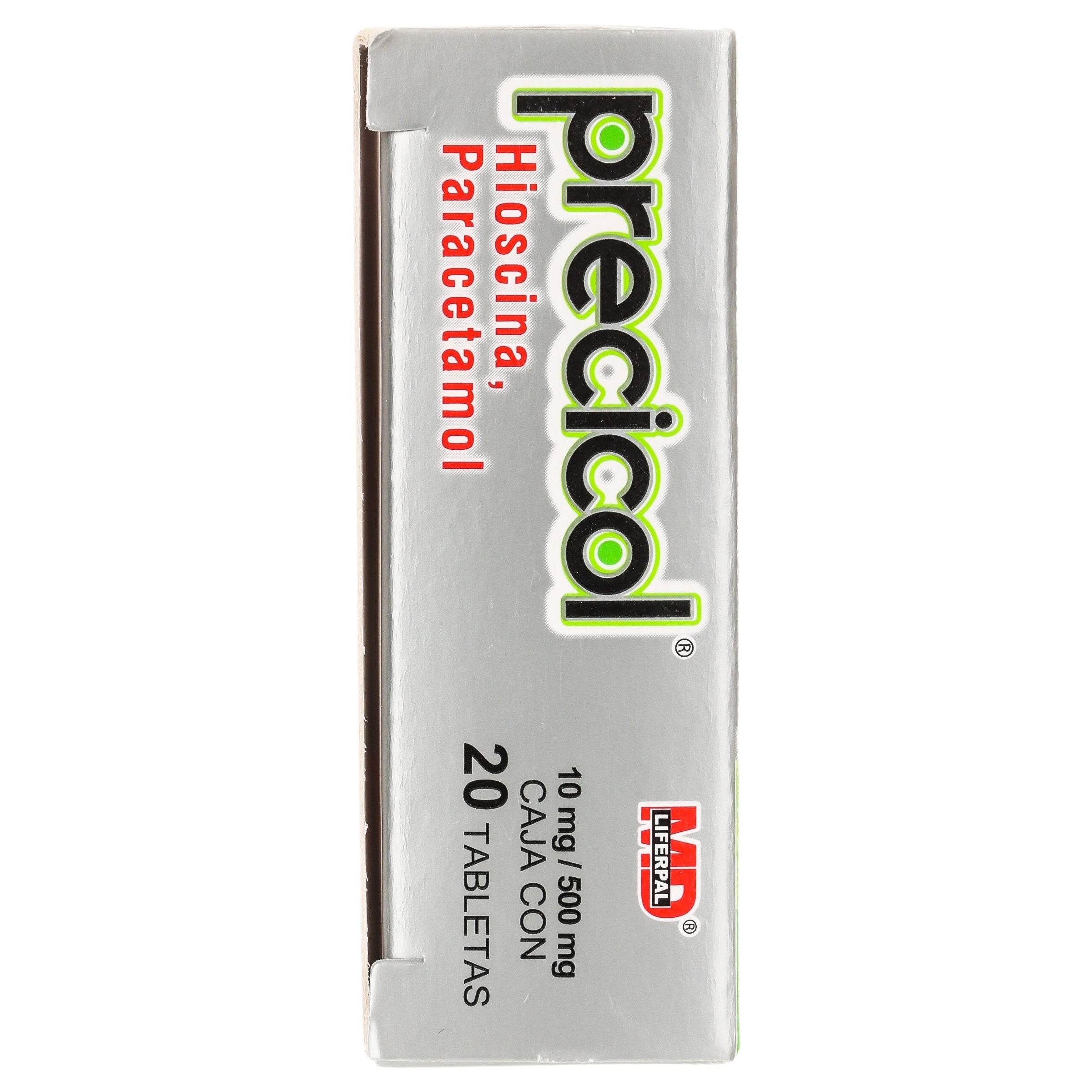 Precicol 10Mg/500Mg Con 20 Tabletas (Hioscina/Paracetamol) 7501836009746