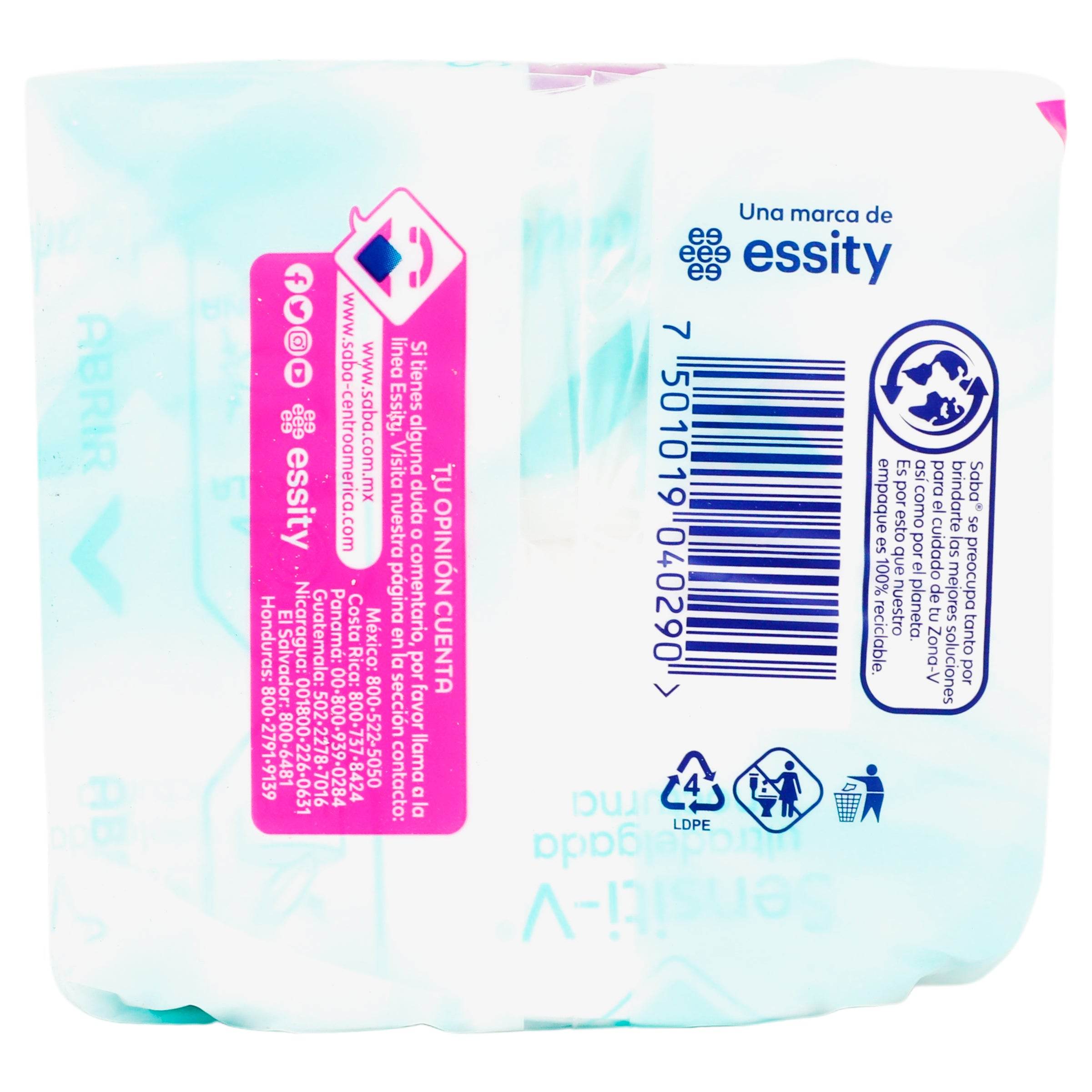 Toallas Saba Sensiti-V Nocturnas Con 18 7501019040290