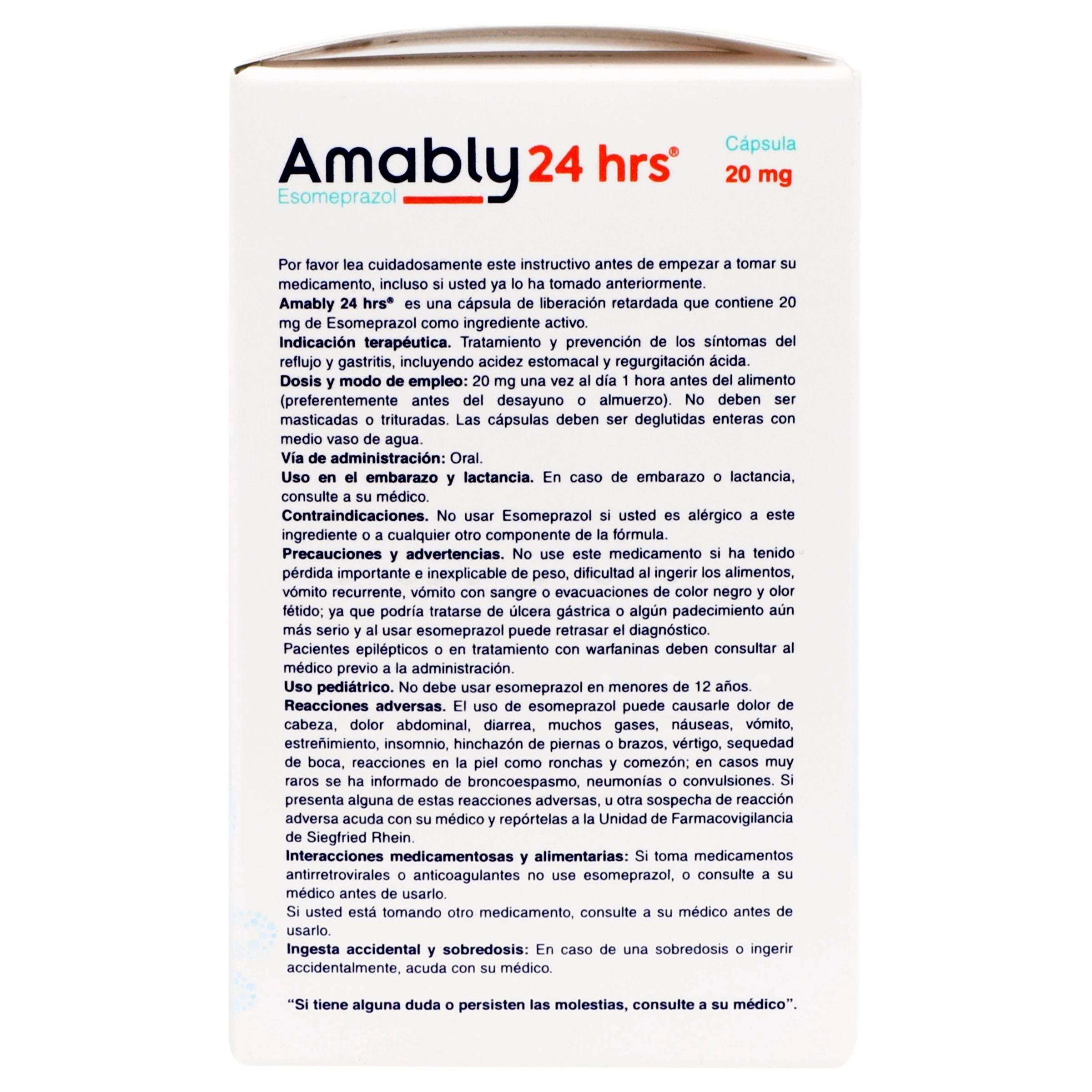 Amably 20Mg Con 14 Capsulas (Esomeprazol) 7501300421487