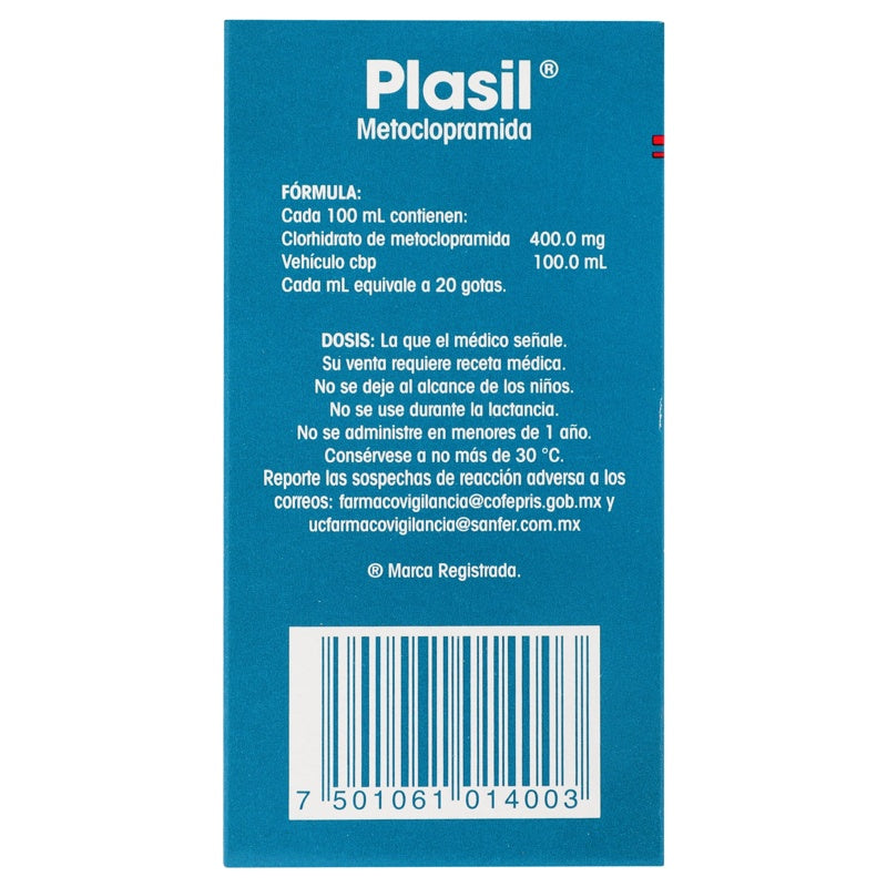 Plasil Pediátrico 4 Mg / Ml 20 Ml Gotas