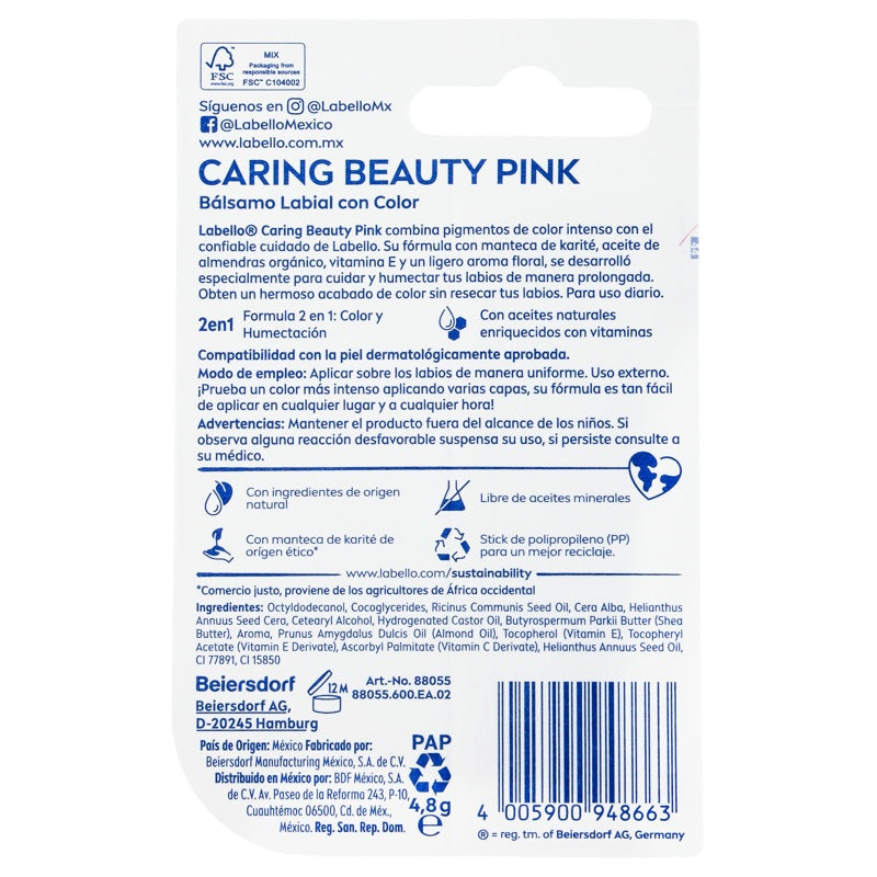 Pomada Labial Labello Caring-B Pink 4.8 G 4005900948663 perfil 7
