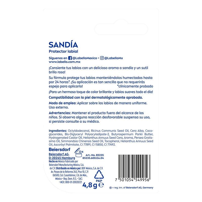 Pomada Labial Labello Sandia 4.8 G 7589 7501054549956 perfil 7
