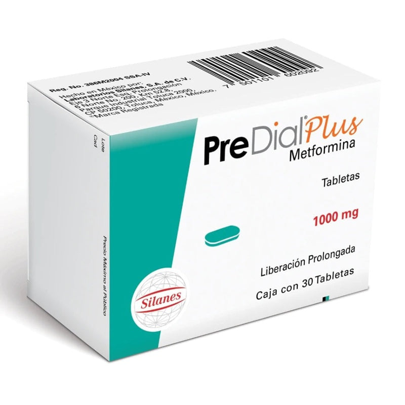 Predial Plus 1000 Mg Con 30 Tabletas Liberación Prolongada