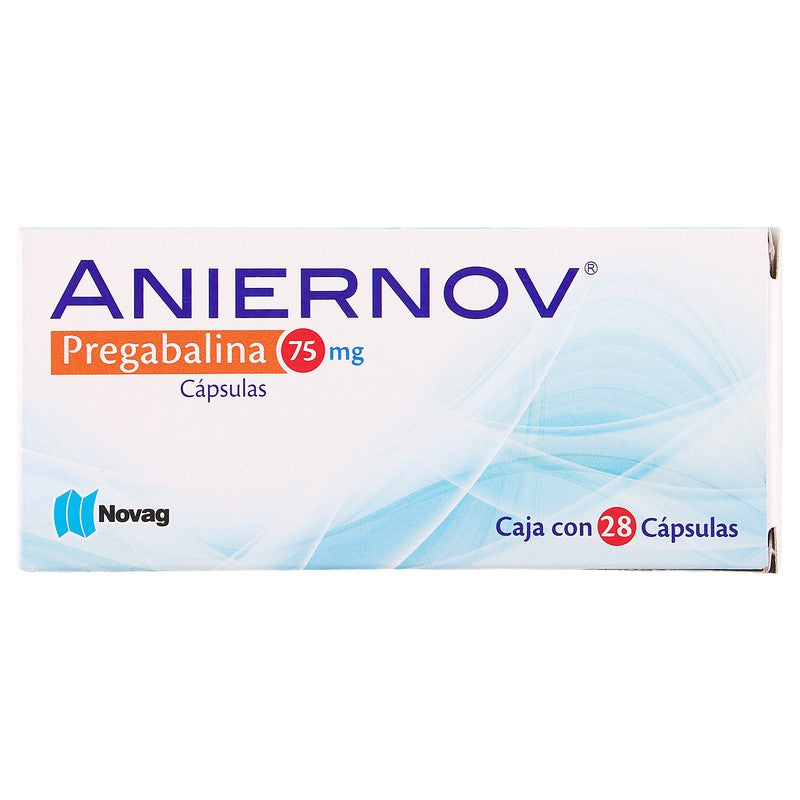 Pregabalina 75 Mg Con 28 Capsulas Aniernov 7501075721072 7