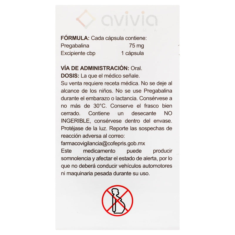 Pregabalina 75 Mg Con 28 Capsulas Gabadiol perfil 5