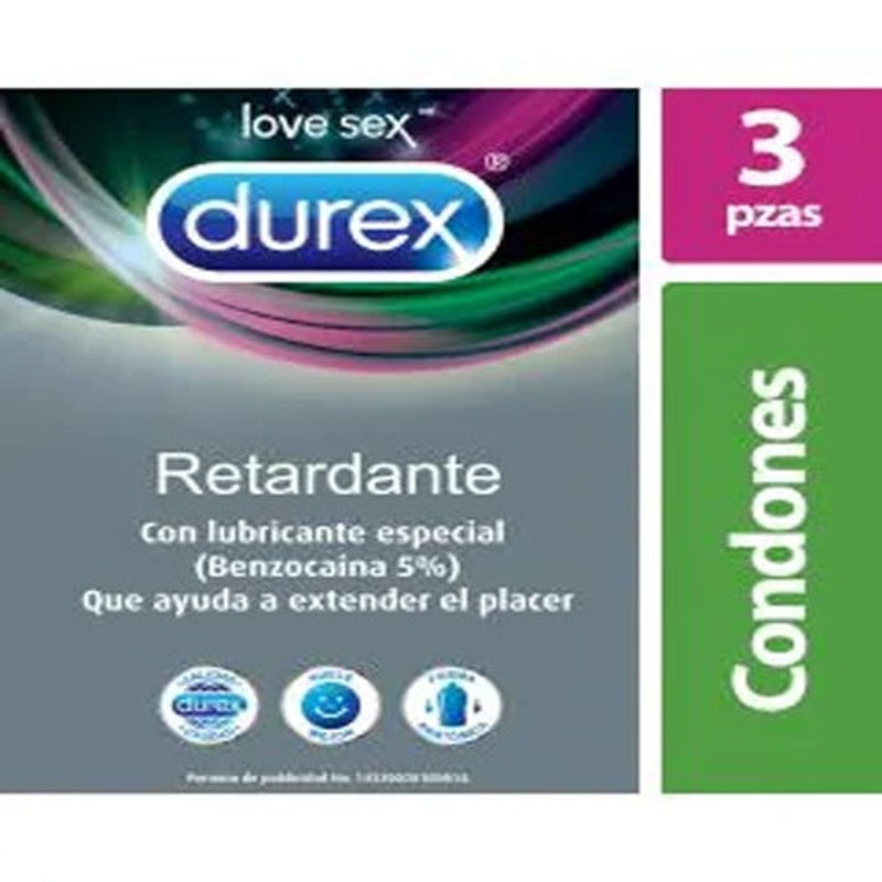 Preservativo Durex Retardante 3 Piezas 7501159033589
