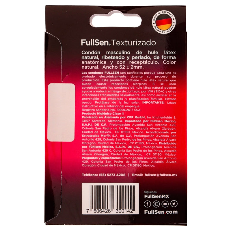 Preservativo Fullsen Texturizado Con 3S perfil 2