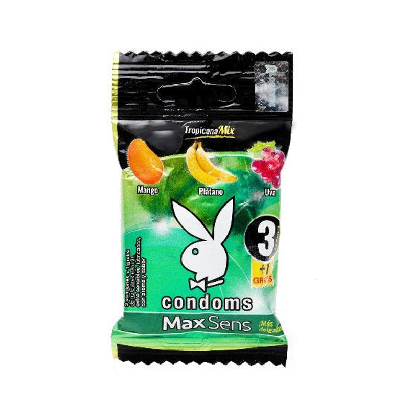 Preservativo Playboy Maxsens Tropicana Mix 3+1 Piezas