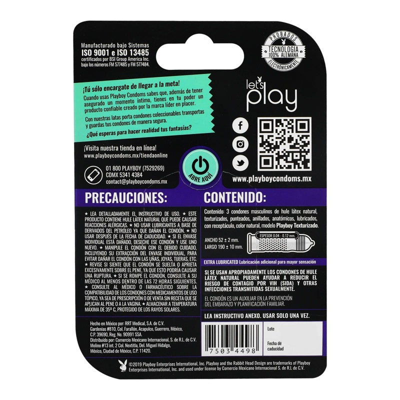 Preservativo Playboy Texturizado 3 Piezas 75034498 perfil 3
