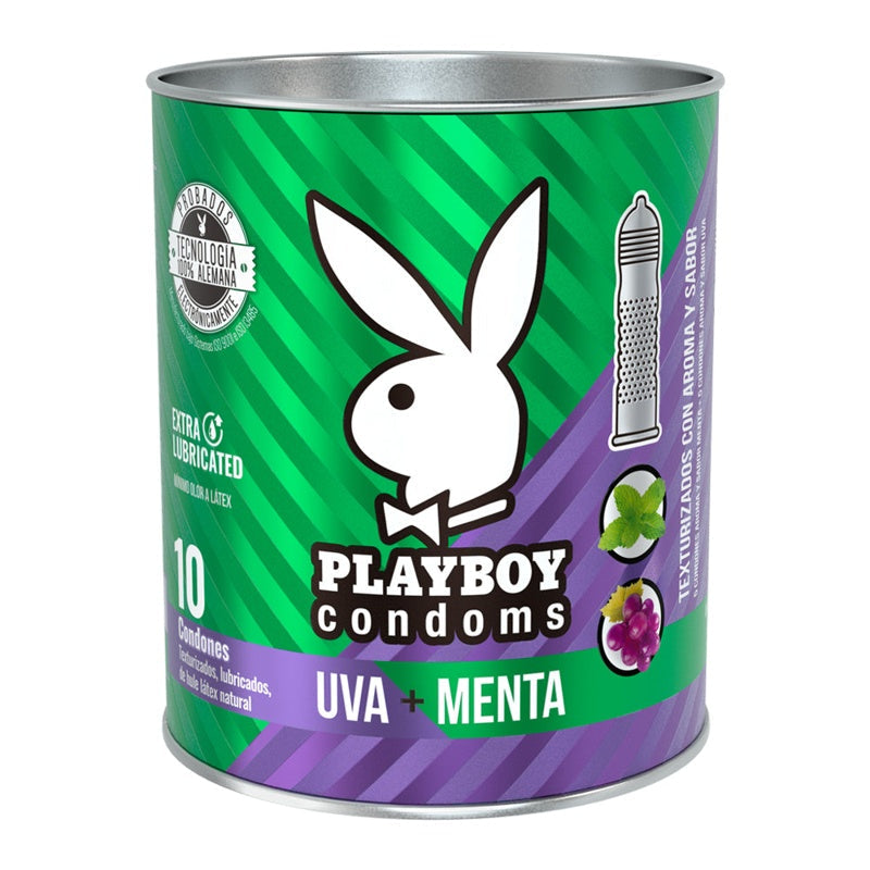 Preservativo Playboy Uva Menta Texturizado 10 Piezas